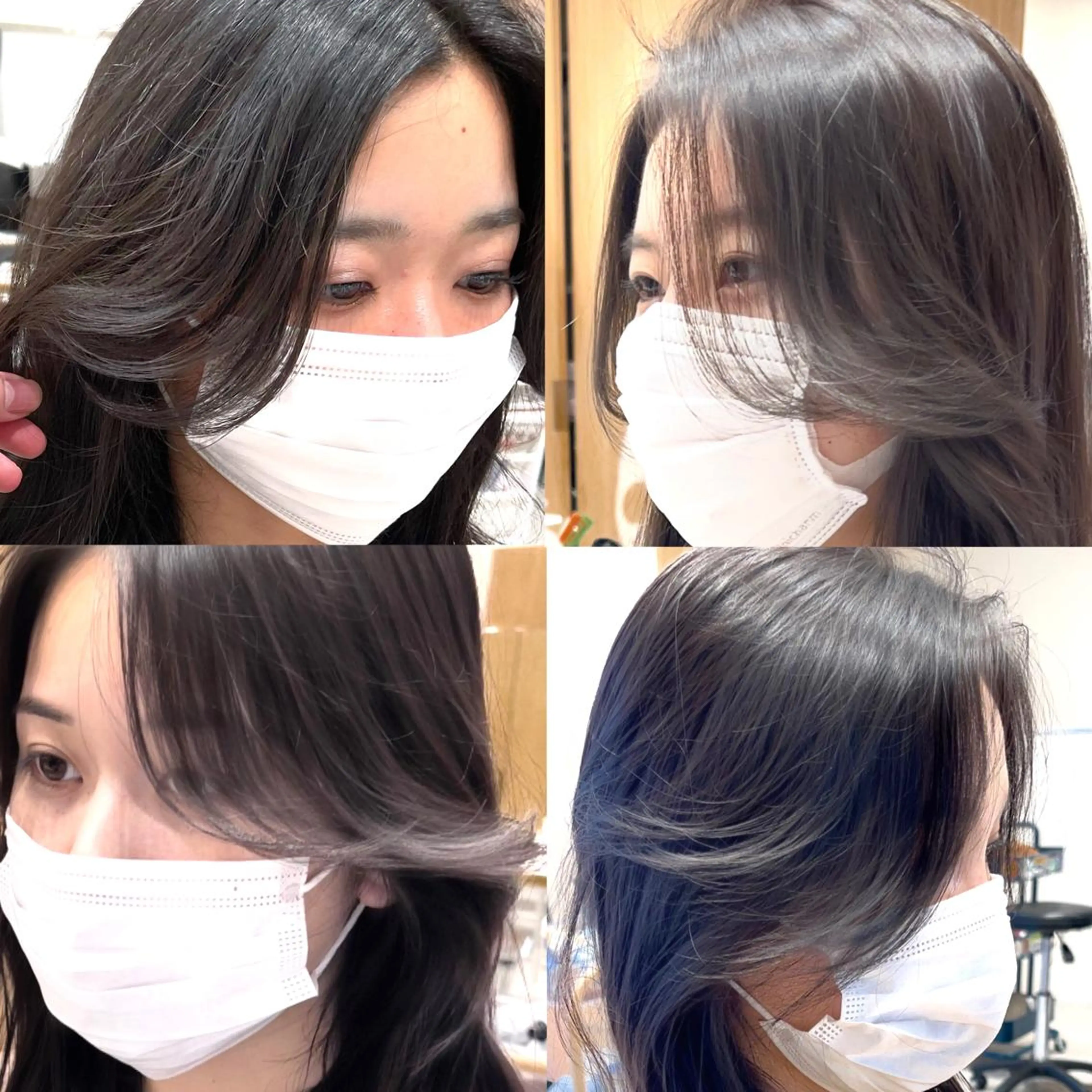 セミロング カラー アディクシーカラー ベージュカラー 透明感カラー イヤリングカラー グレージュ 顔周り特化/韓国ヘア /レイヤー/吉野幸大のヘアスタイル