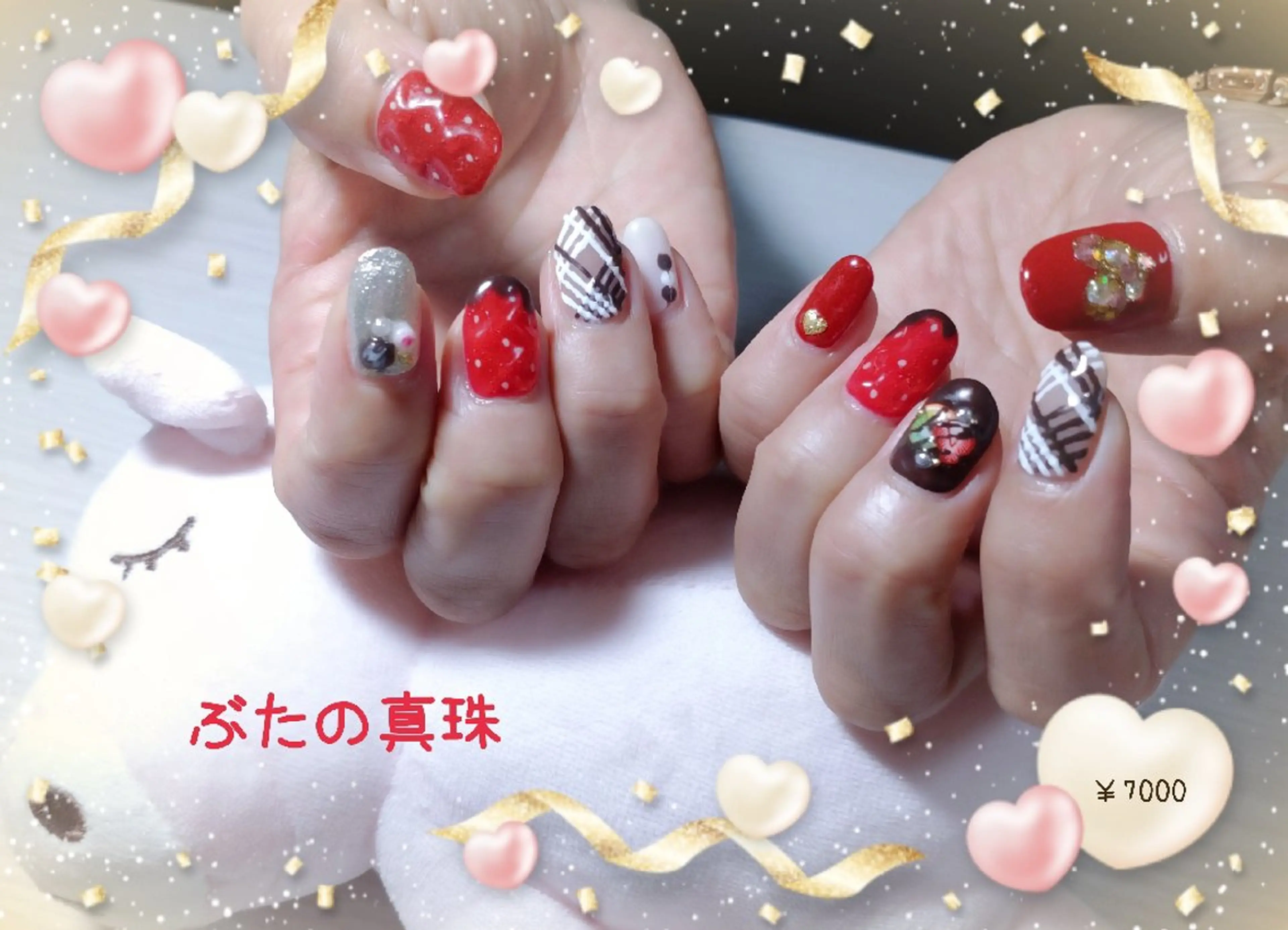 ネイル バレンタイン ハンドネイル 林 珠里のネイルデザイン