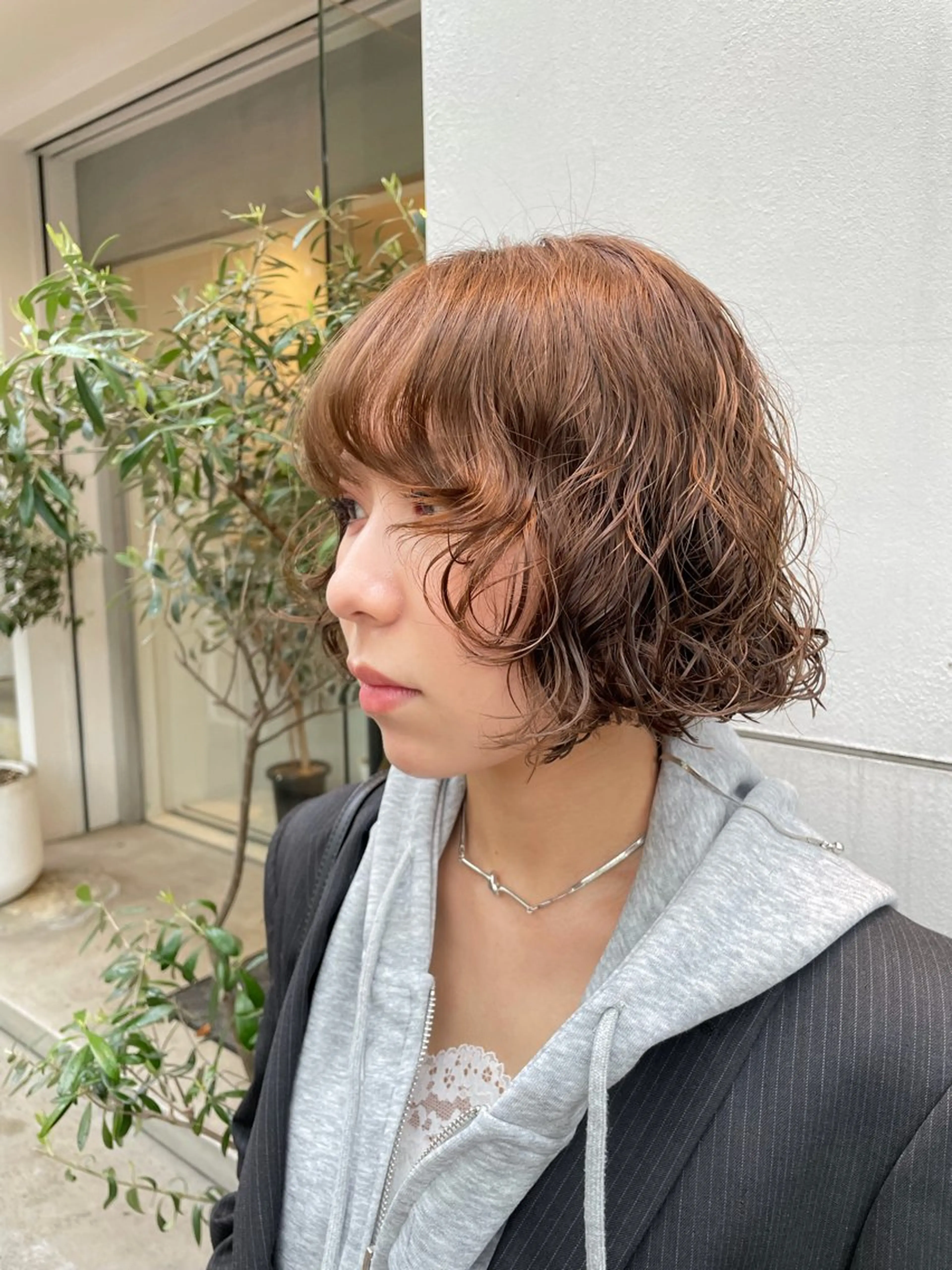 ミディアム カラー パーマ カット ヘアカラー 井上 星良のヘアスタイル