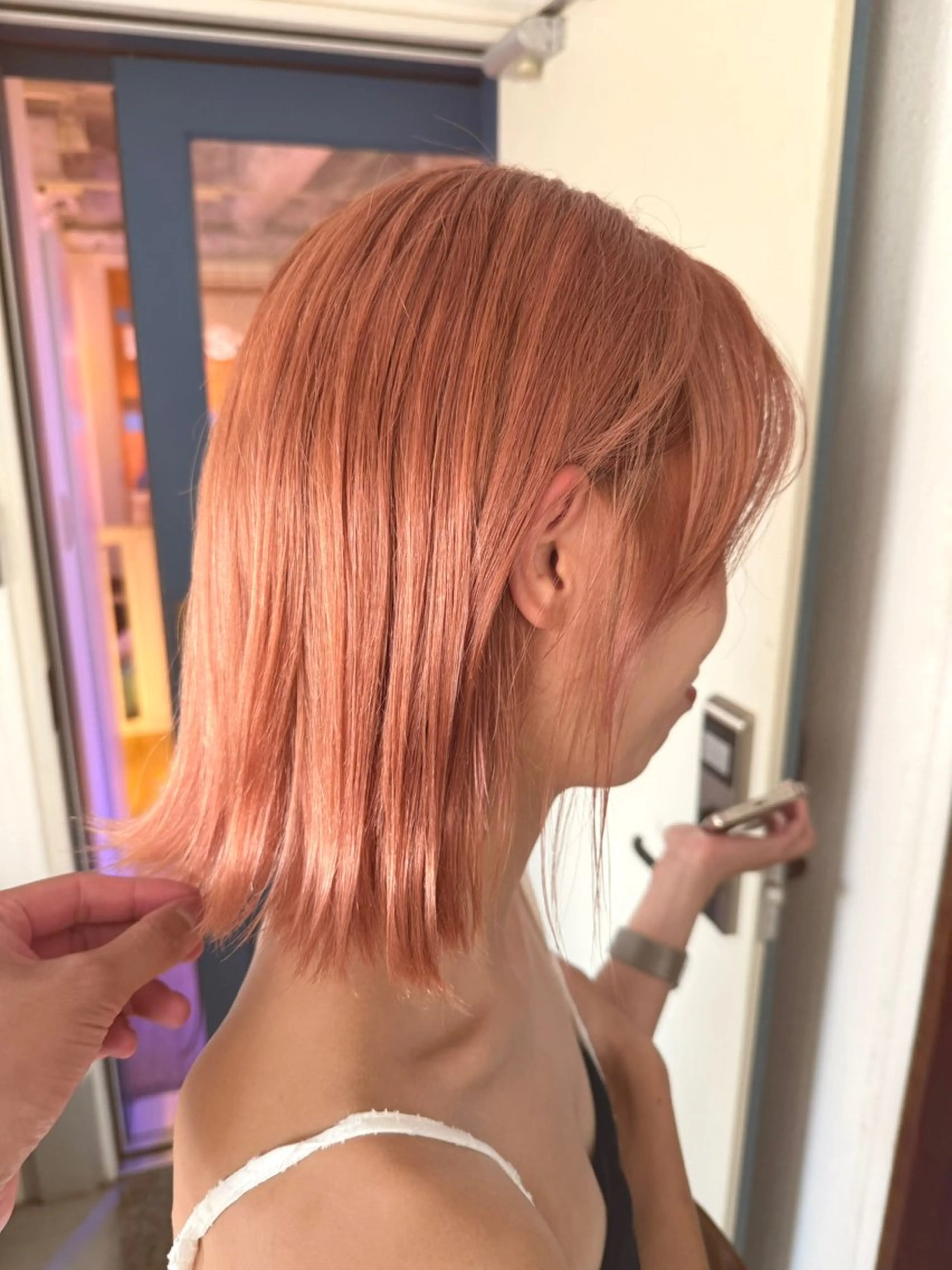 ショート カラー オレンジピンク かわさき ともやのヘアスタイル