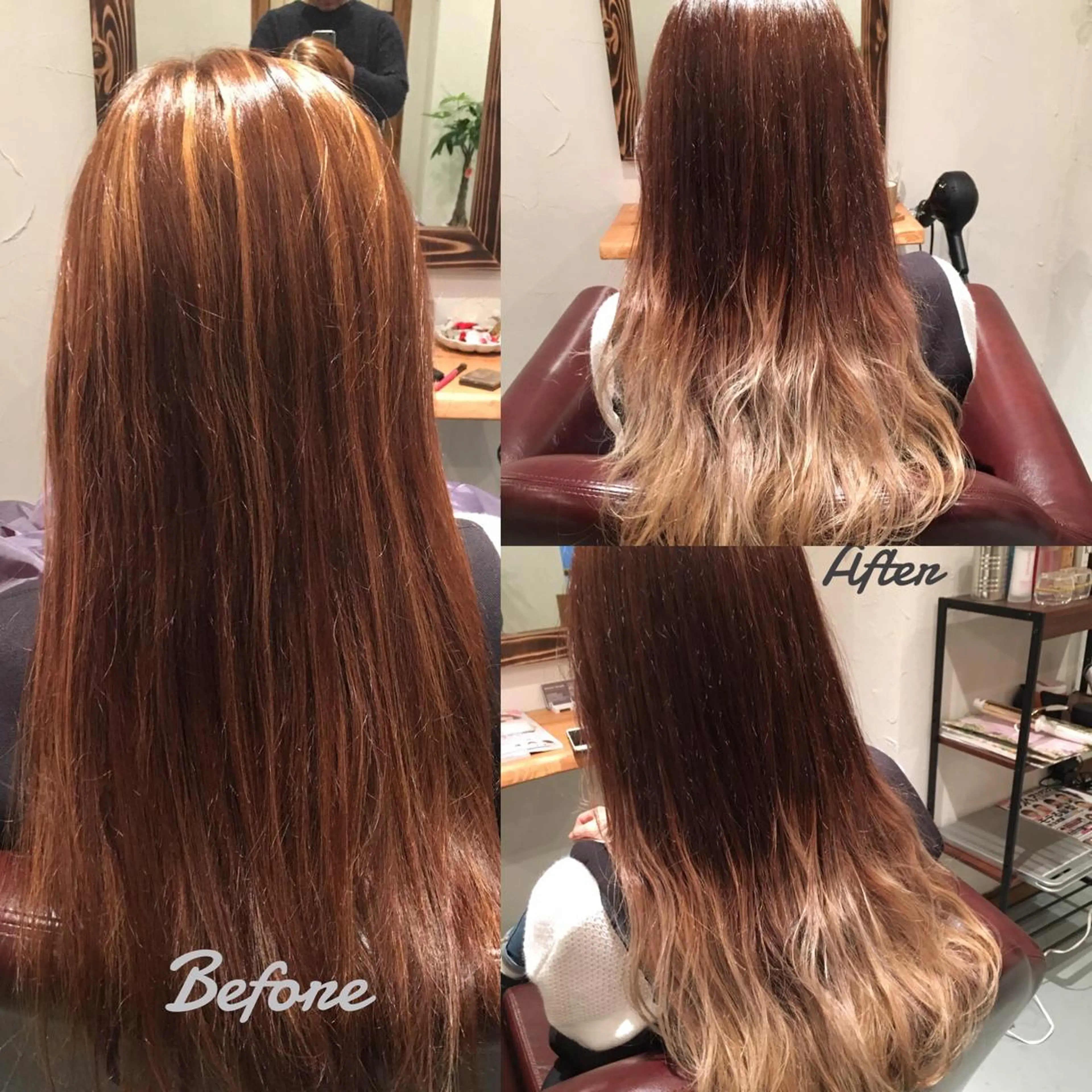 ロング カラー アッシュ グラデーションカラー Hair salon The  hiveのヘアスタイル