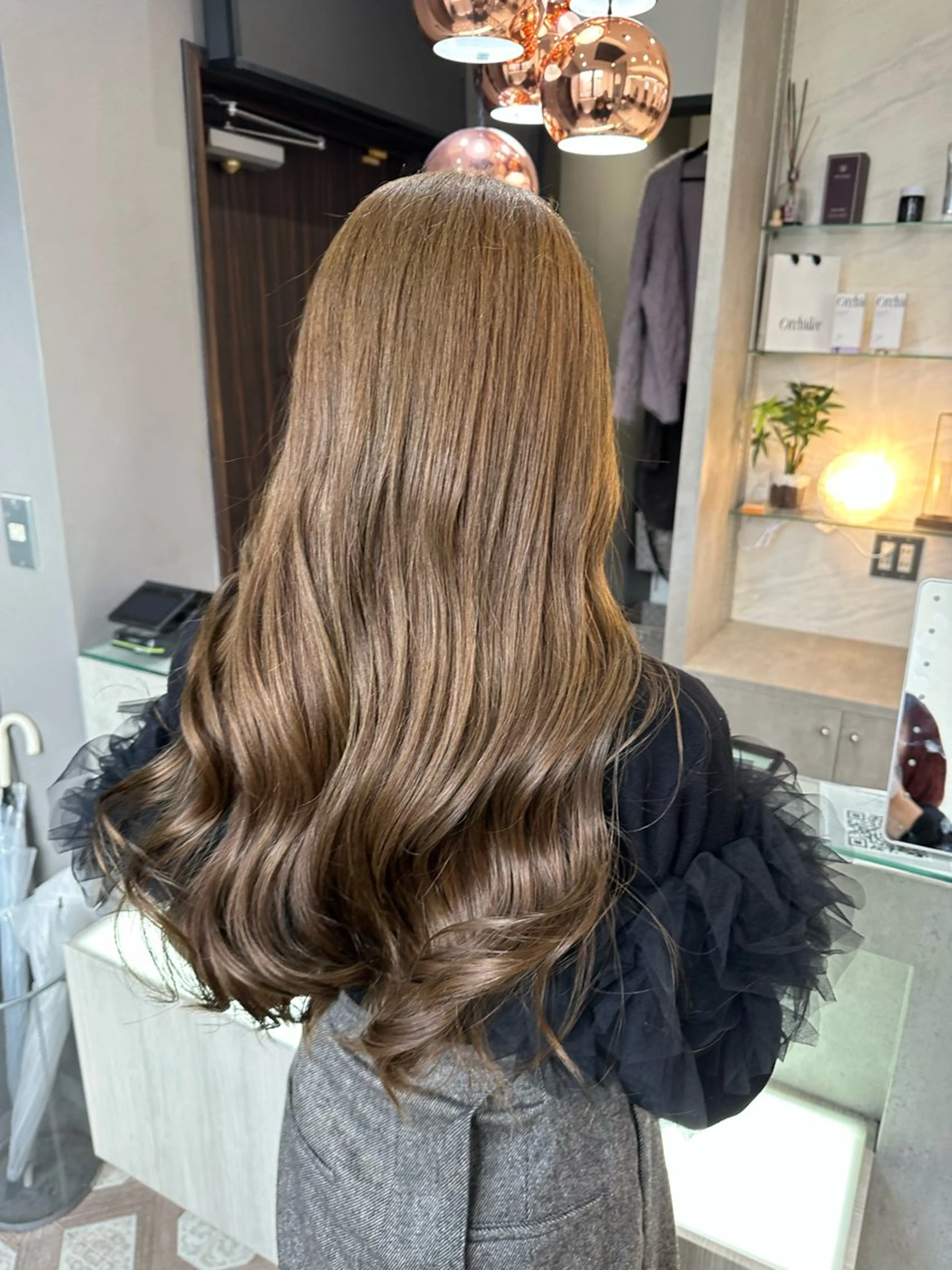 ロング カラー カット ヘアカラー トリートメント AYAKASA 暖色カラー/レイヤーのヘアスタイル