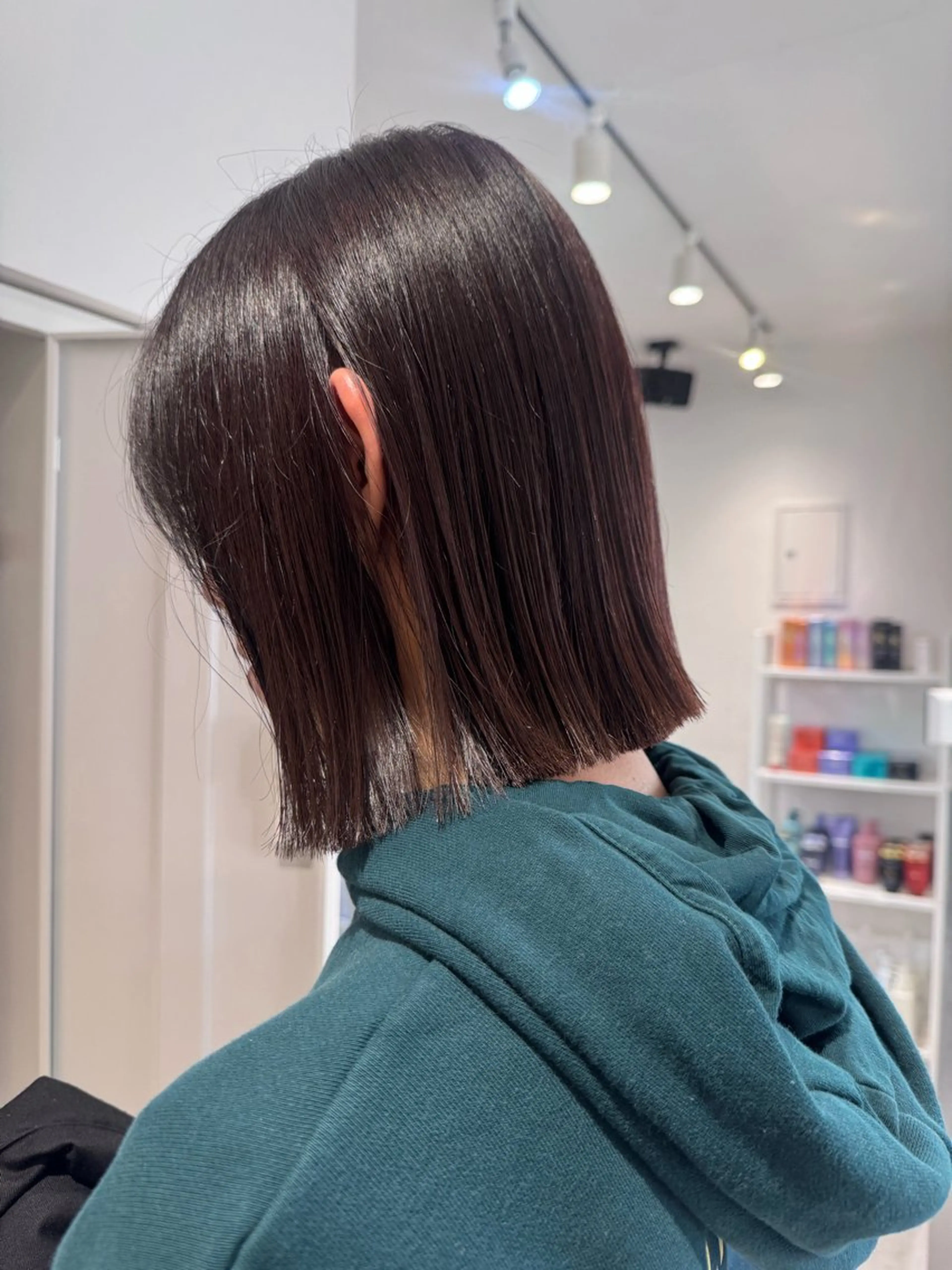 ミディアム ラベンダーブラウン カット ヘアカラー トリートメント Miyu/透明感 カラー/layerのヘアスタイル