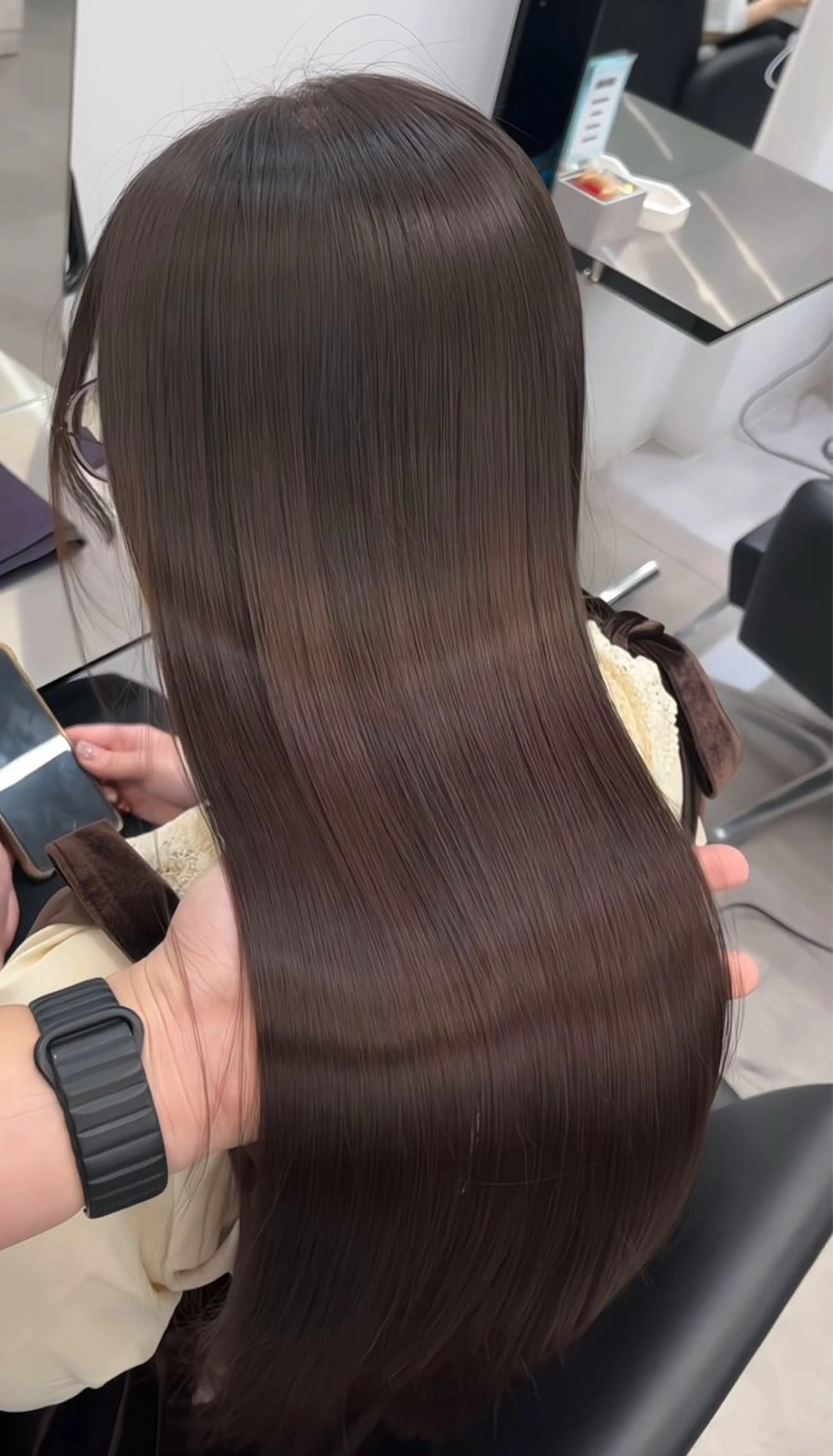 ロング カット ヘアカラー 縮毛矯正 トリートメント 髪質改善/縮毛矯正 梅田茶屋町/西尾祐作のヘアスタイル