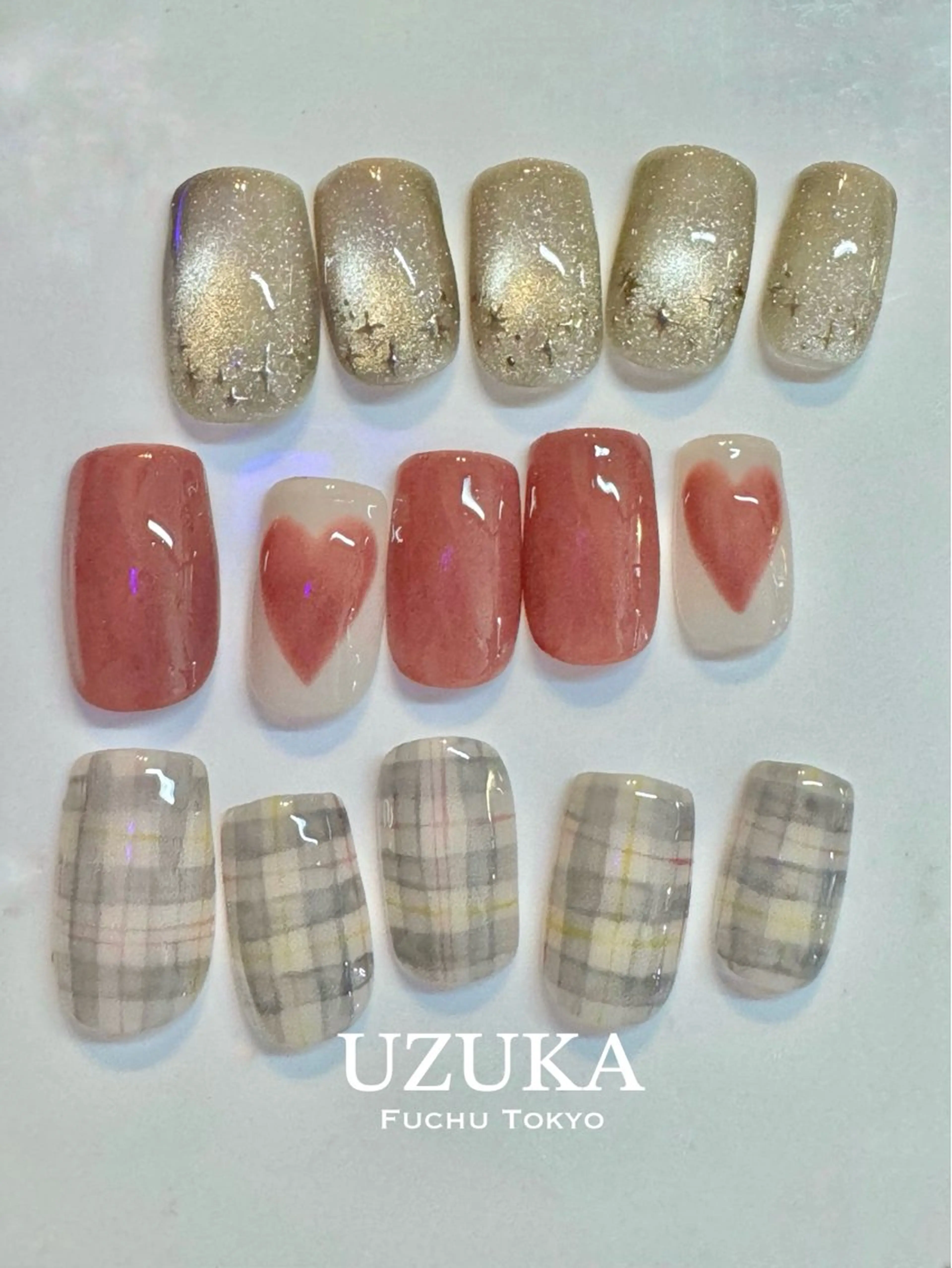 ネイル アートネイル ハート マグネットネイル 【 enn 】 Uzuka Yukaのネイルデザイン