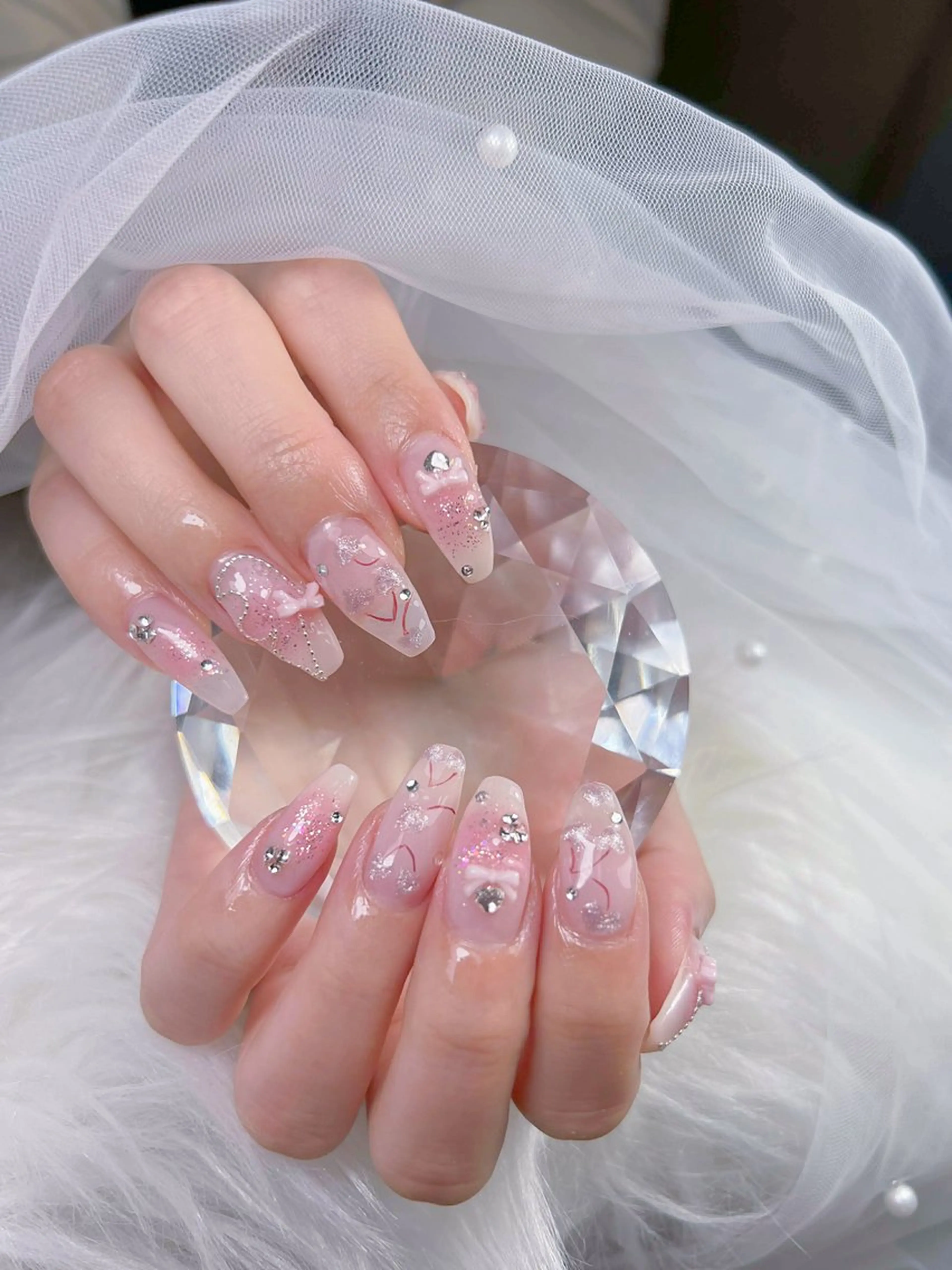 ネイル アートネイル オーロラネイル チークネイル 長さ出し フットネイル Miya_nail所属・Miya _nailのネイルデザイン