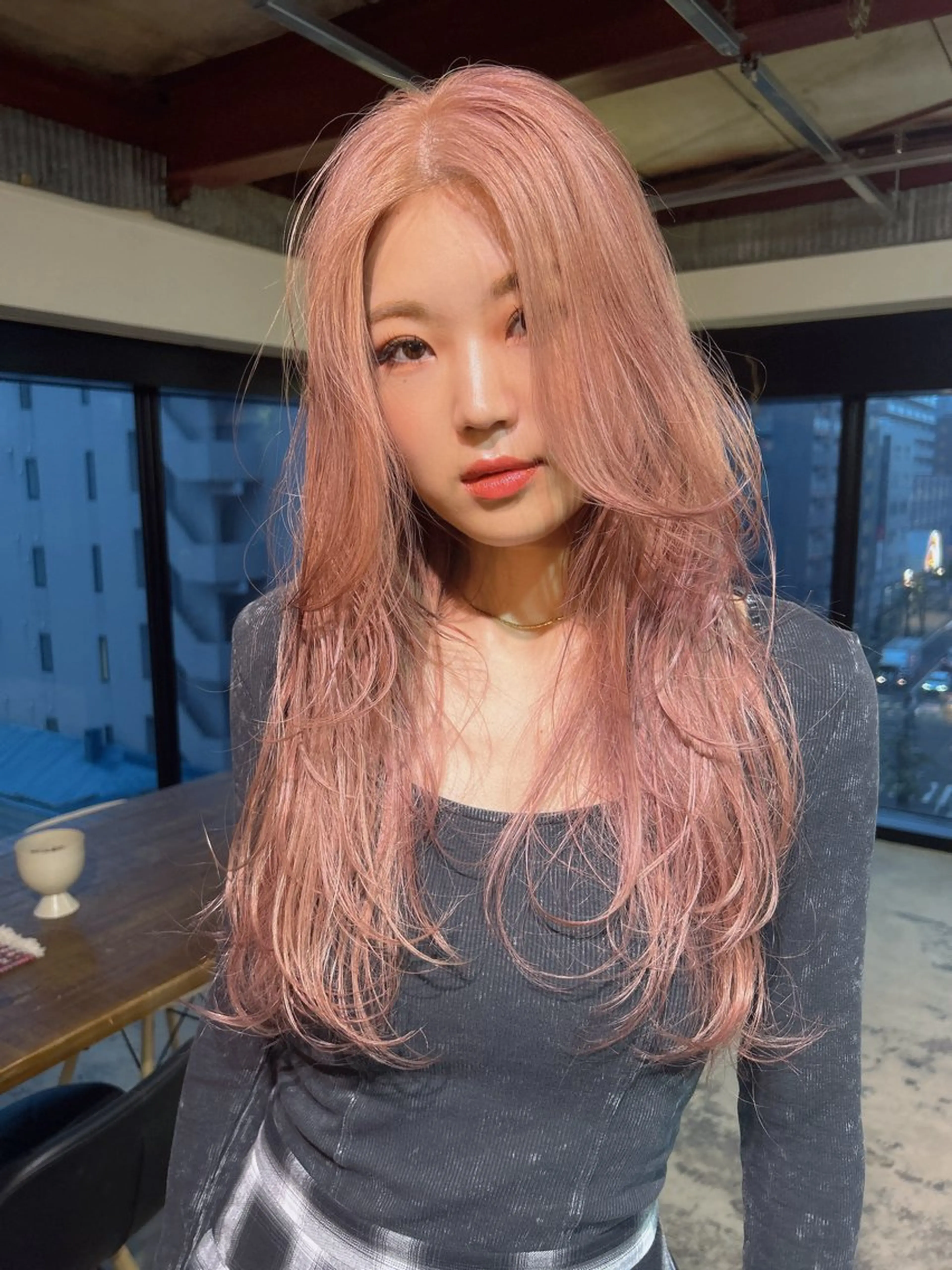 ロング カラー カット ヘアカラー トリートメント ダブルカラー/ 透明感/SHISEIのヘアスタイル