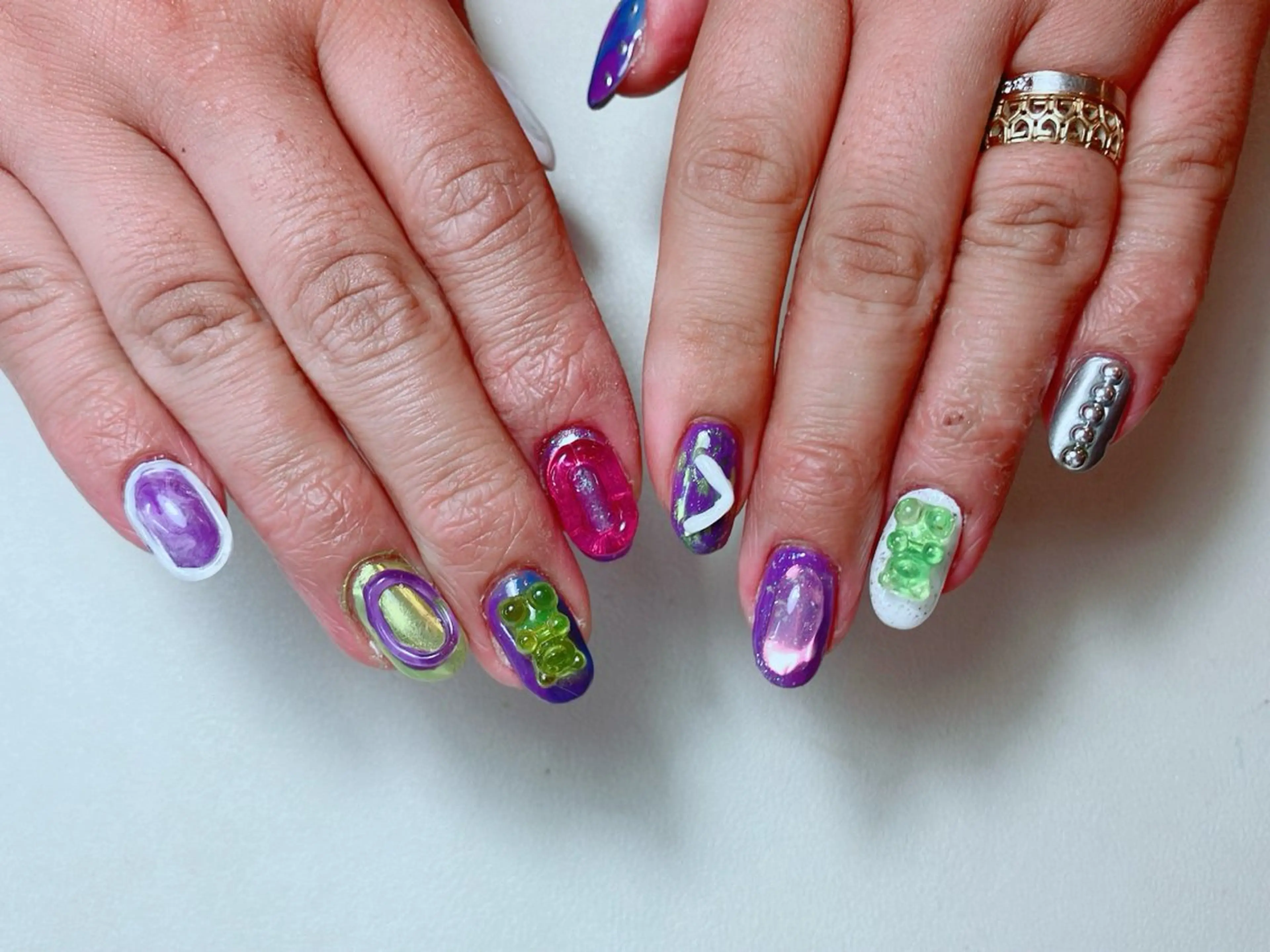 ハンドジェル 持ち込みデザイン アート10本コースの写真