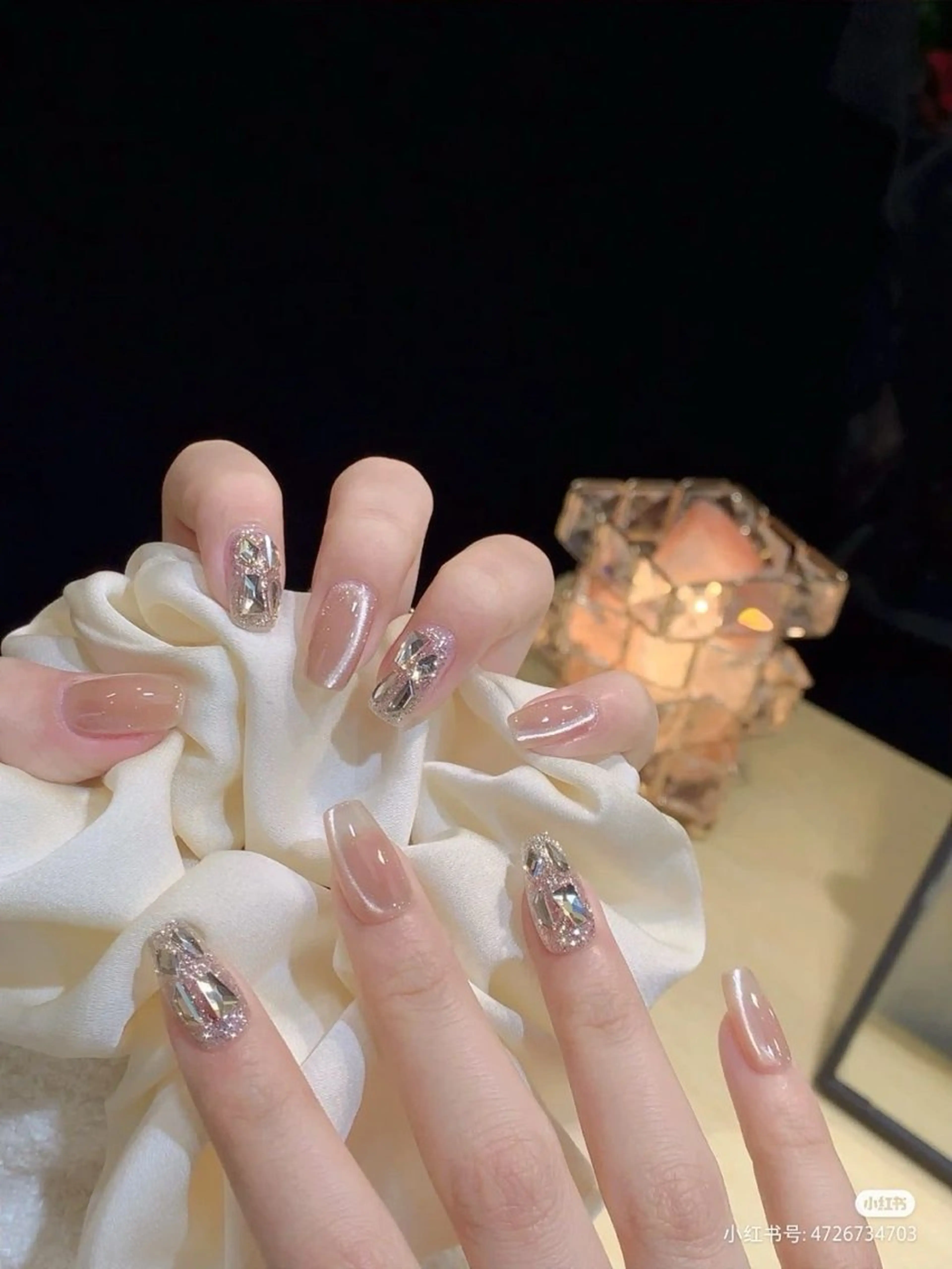 ネイル チークネイル キラキラネイル 韓国ネイル マグネットネイル ピンク ハンドネイル Vp ネイルのネイルデザイン