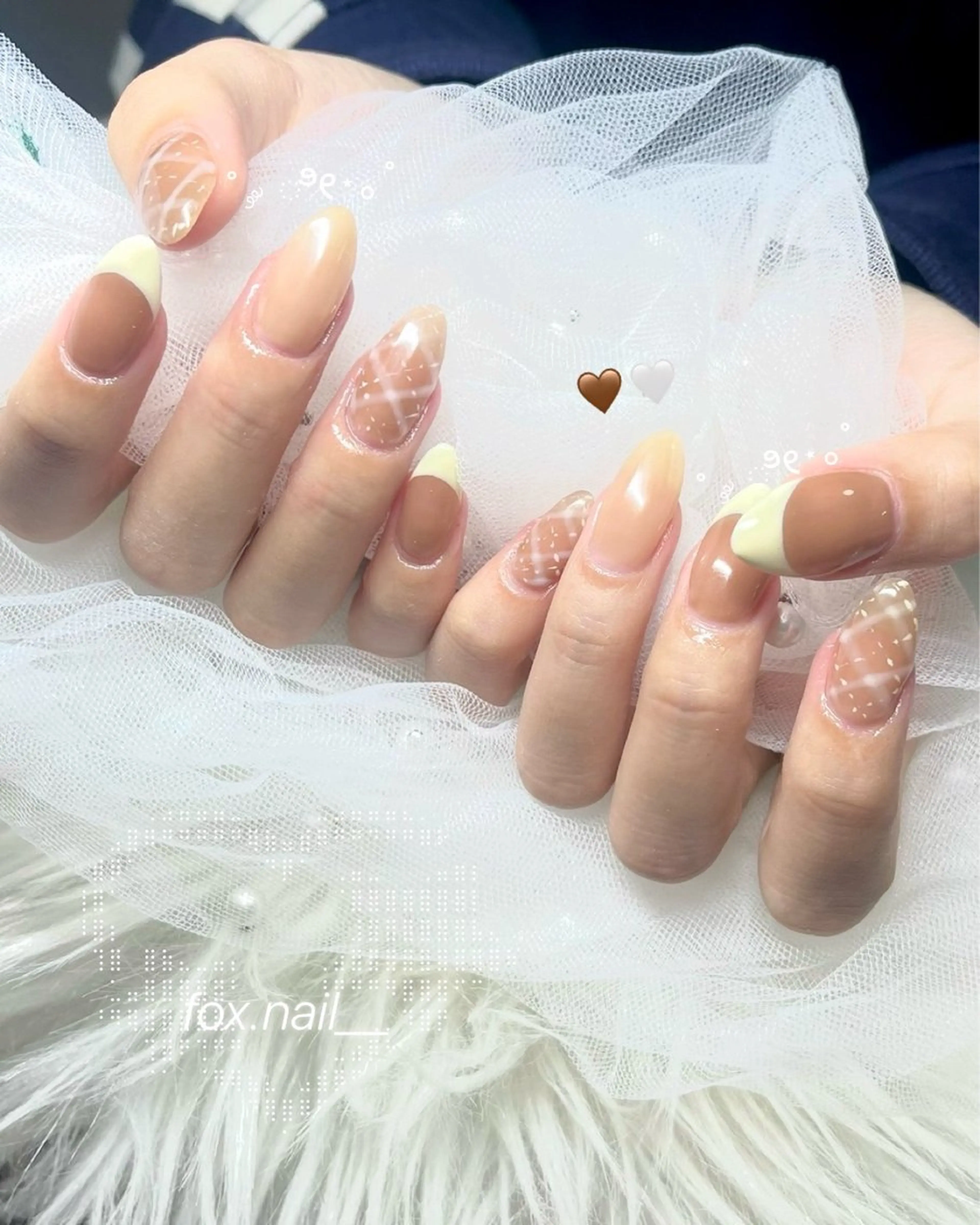 ネイル ブラウン フレンチネイル ハンドネイル fox. nail__sakiのネイルデザイン