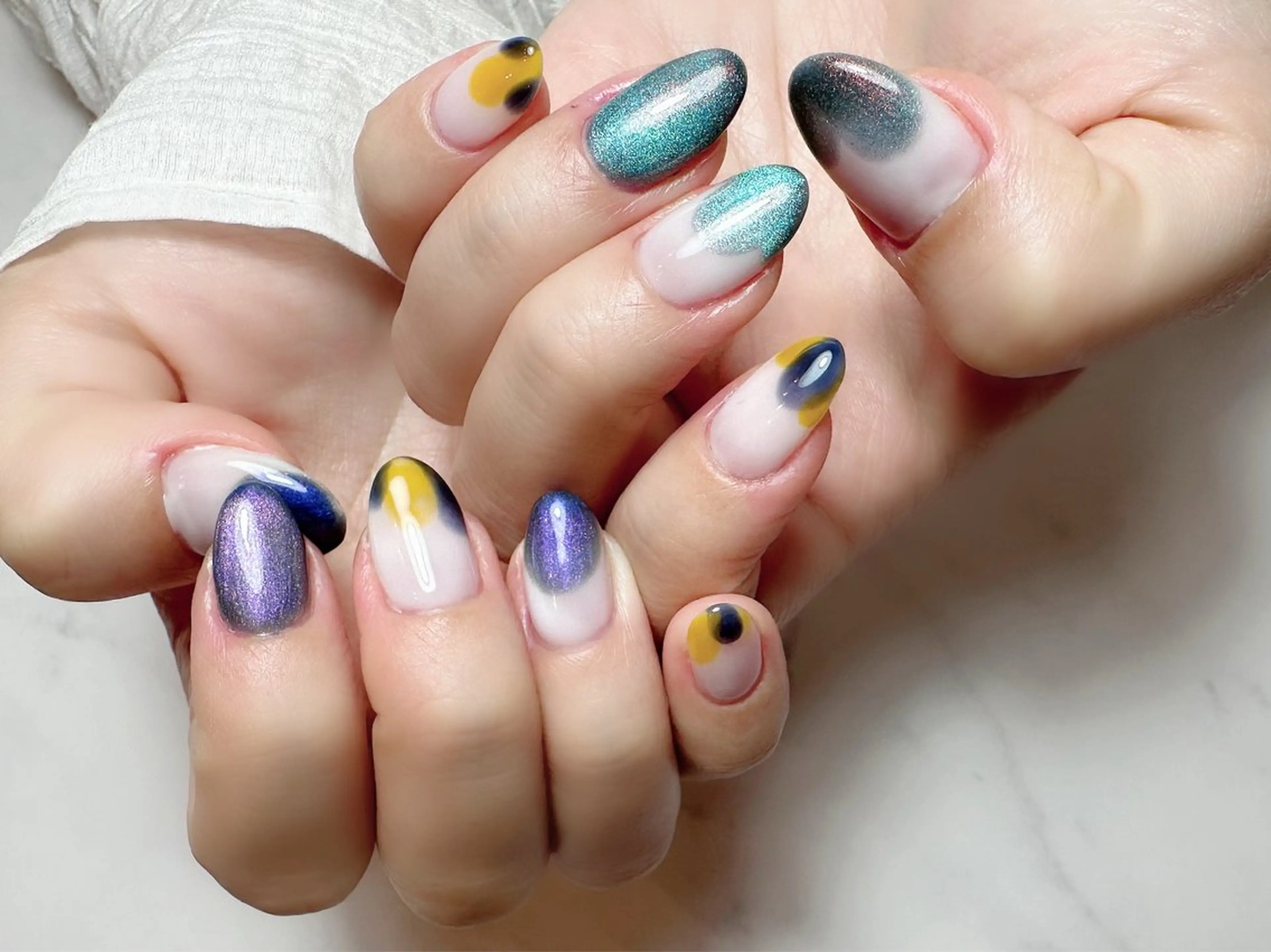 ネイル クリアネイル マグネットネイル nail salon treat あいのネイルデザイン
