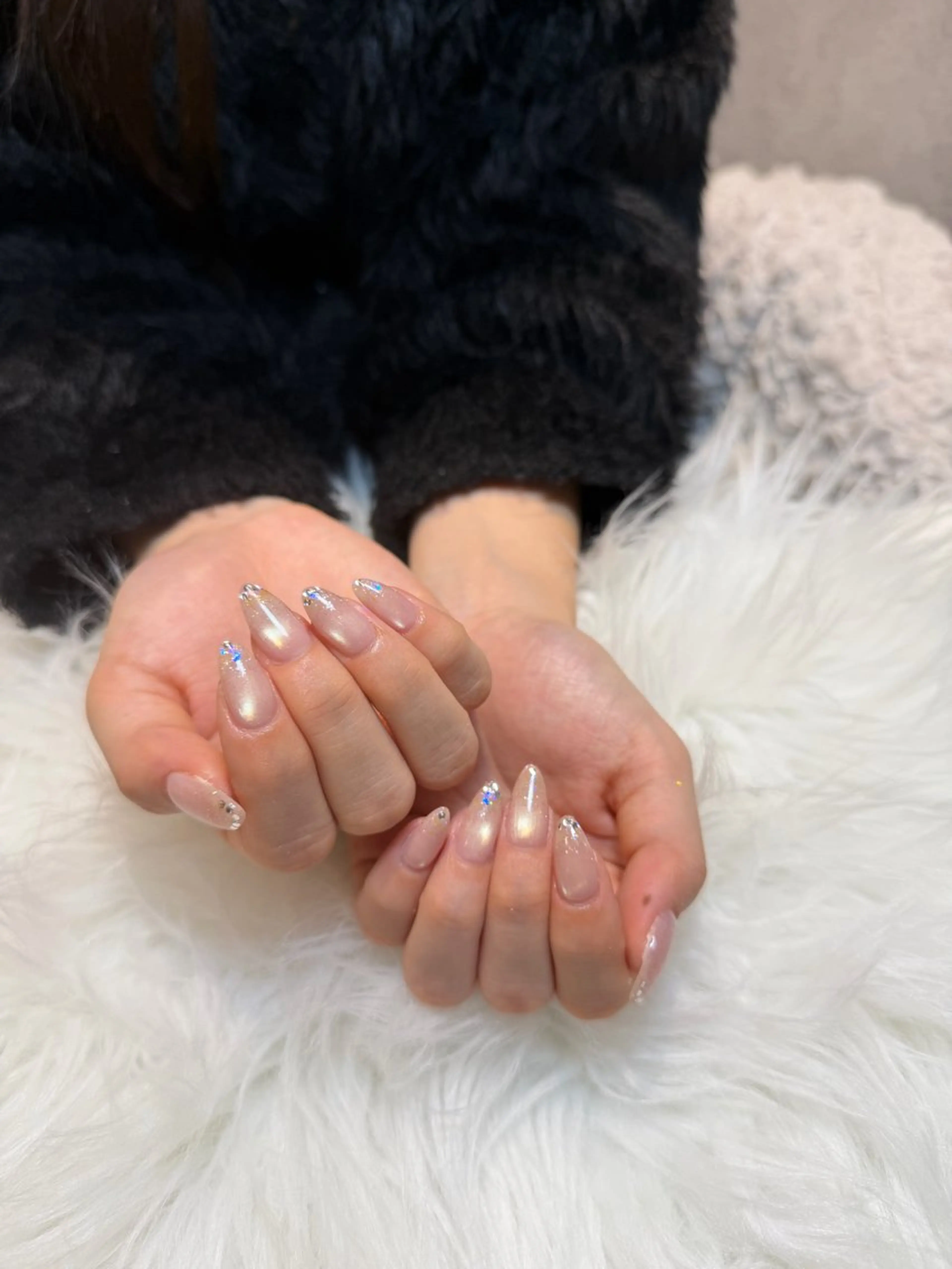 ネイル グラデーション 韓国ネイル ラメ(グリッター) ラメグラデーション マグネットネイル ハンドネイル éclat-nail salon-所属・松本 ゆみかのネイルデザイン