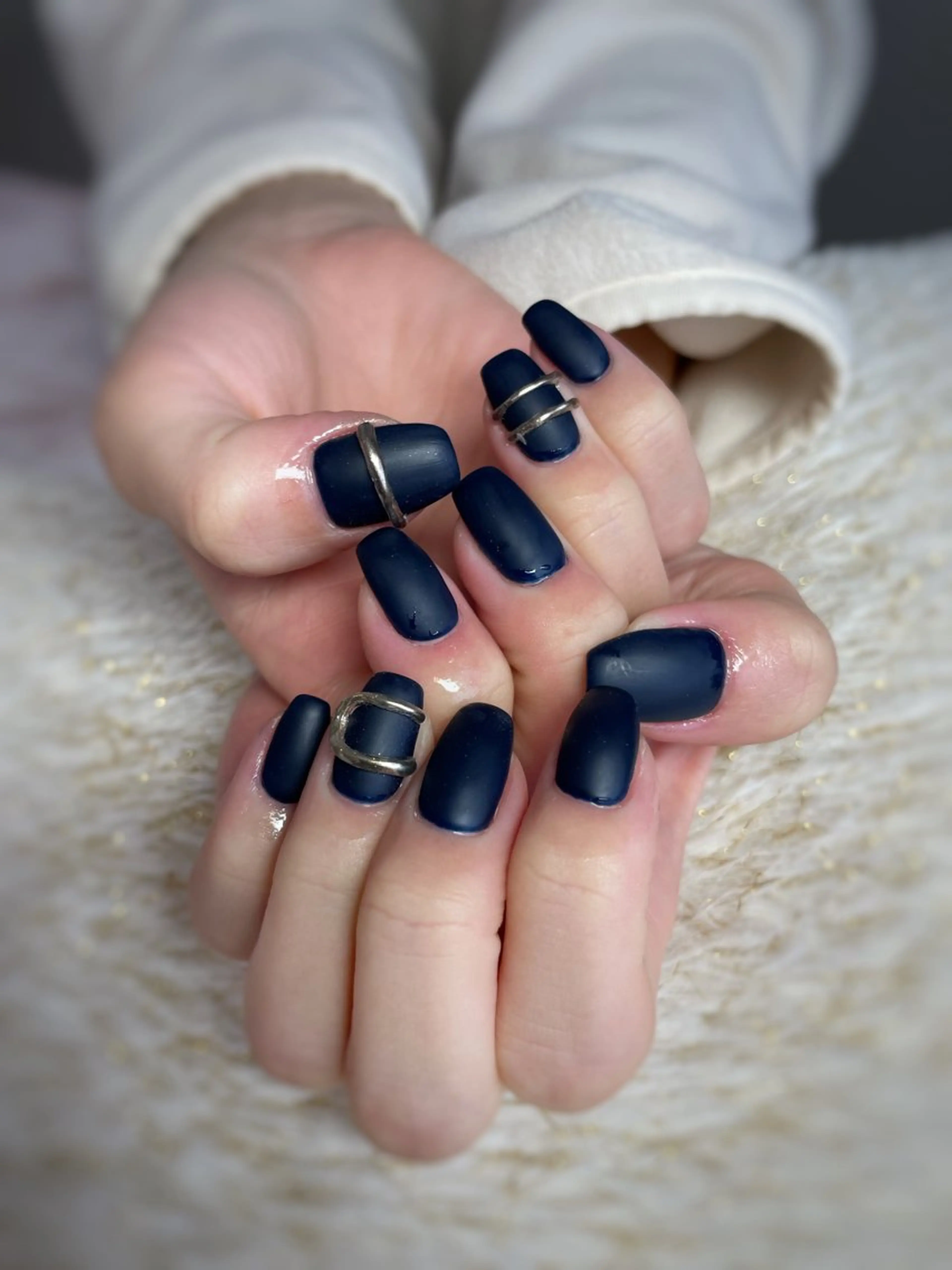 ネイル マットネイル ネイビー ハンドネイル nail ayacaのネイルデザイン