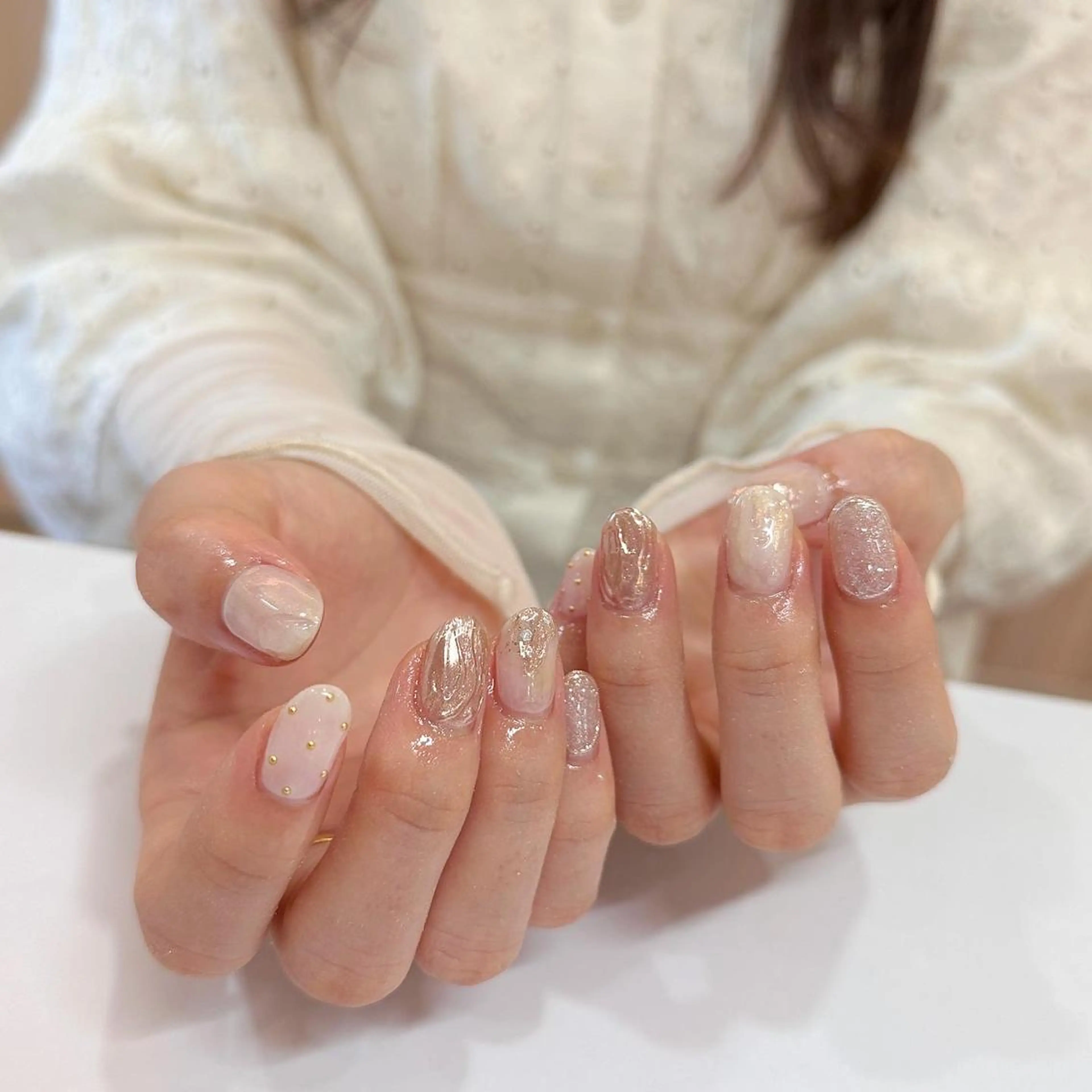 ネイル 𝕄𝕚𝕪𝕦🤍 自由が丘⌇パラジェルのネイルデザイン