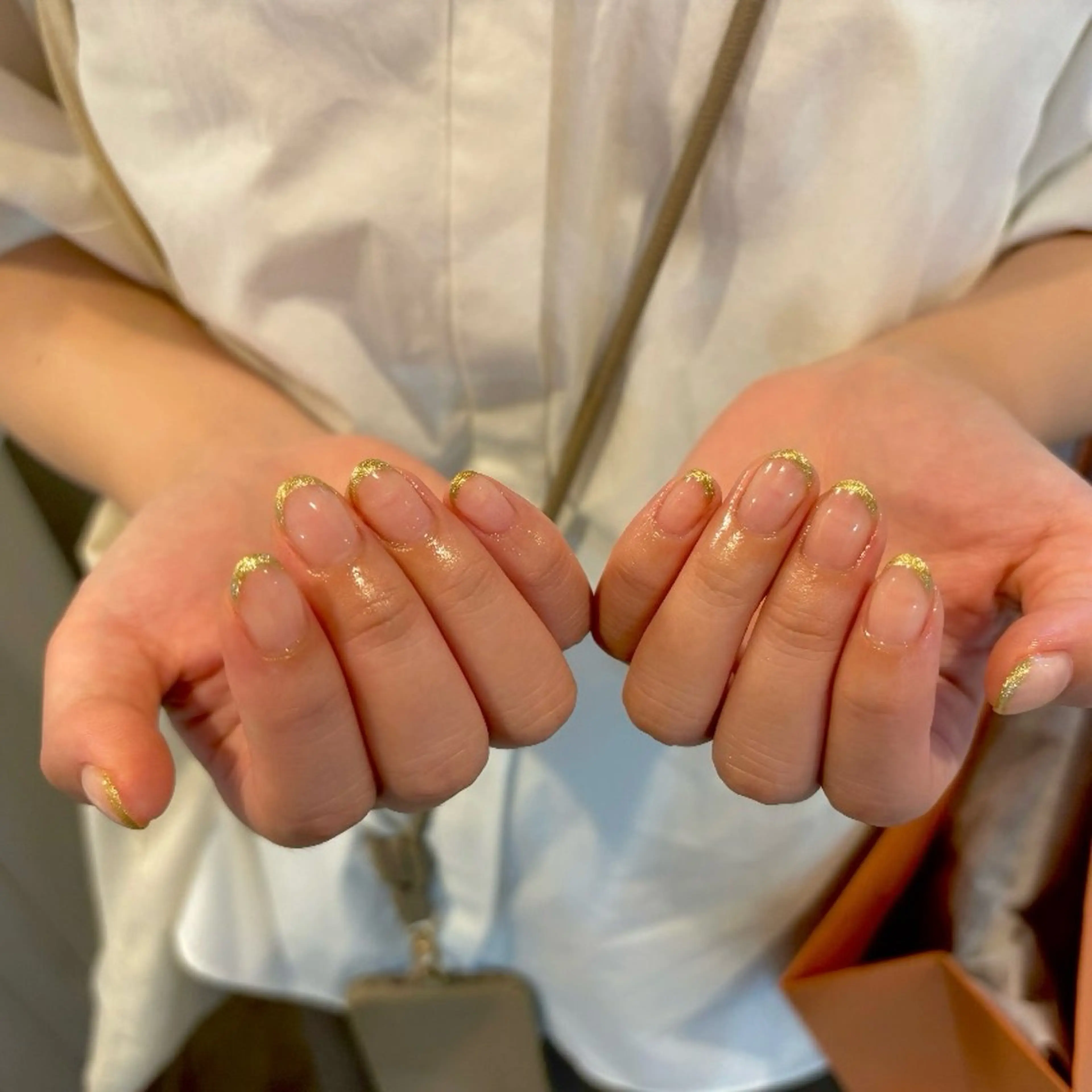 ネイル フレンチネイル ラメ(グリッター) 藤井 千咲のネイルデザイン