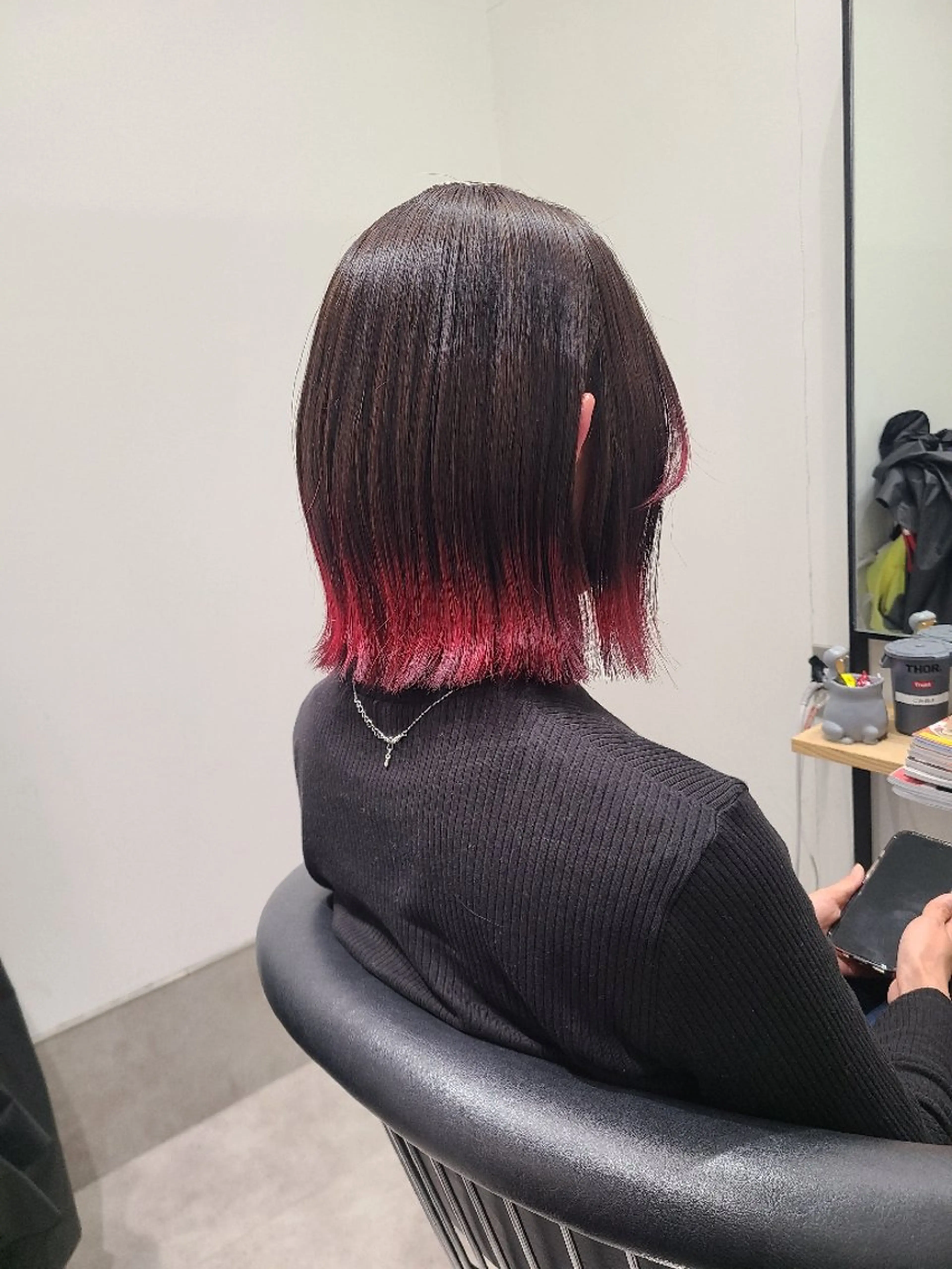 ミディアム カット ヘアカラー トリートメント GO TODAYシェアサロン岡山店所属・🎗️髪質改善・美髪 艶髪🥇小西邦生のヘアスタイル