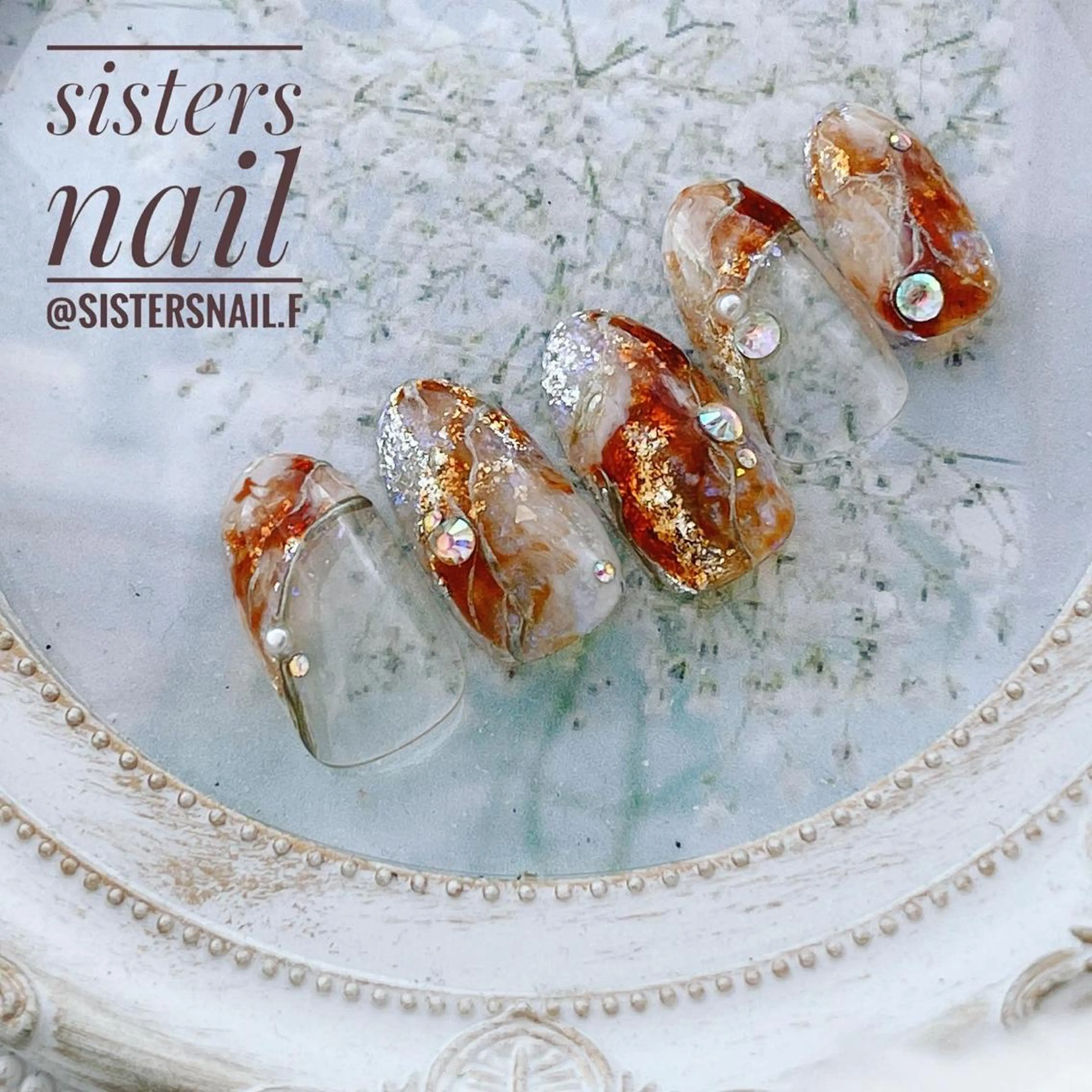 ネイル アートネイル べっ甲ネイル キラキラネイル ニュアンスネイル スカルプネイル ハンドネイル ハンドケア sisters nail.fのネイルデザイン