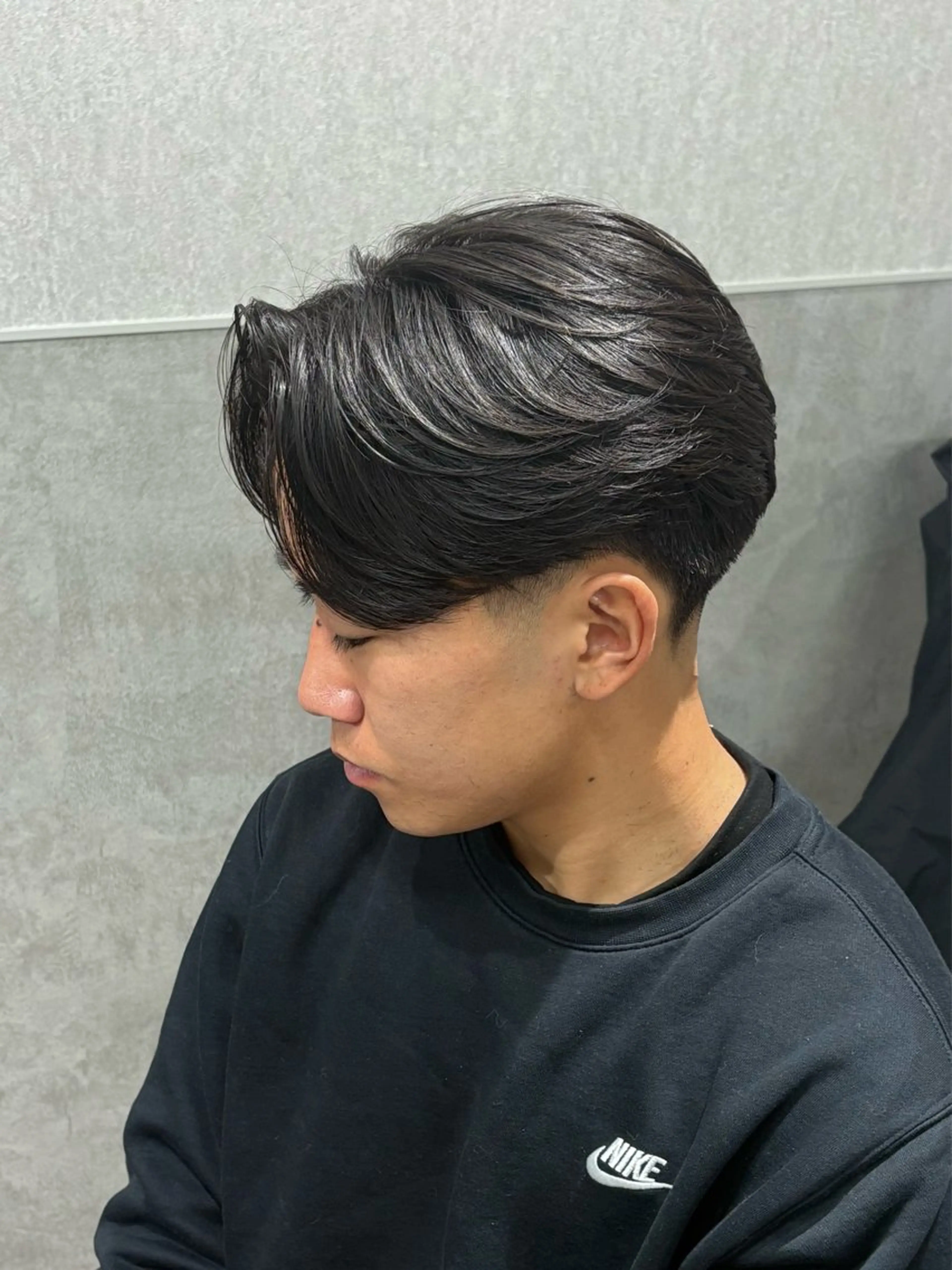 ショート パーマ メンズ カット 【シャドウパーマ センターパート】義心のヘアスタイル