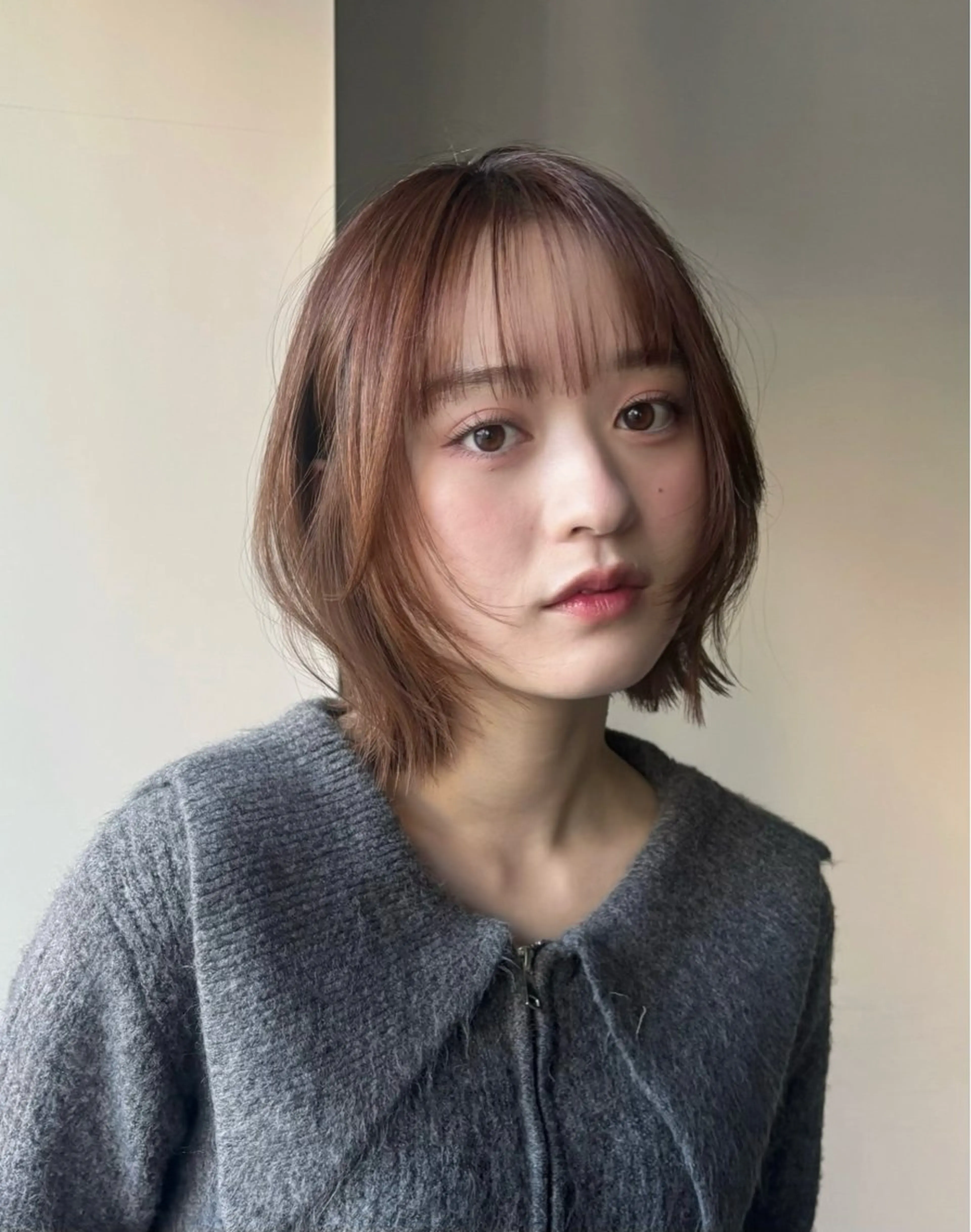 ショート 顔まわりレイヤー レイヤーカット カット A.C.T C-LOOPUNITED所属・ボブ/透明感カラー/ あかねのヘアスタイル