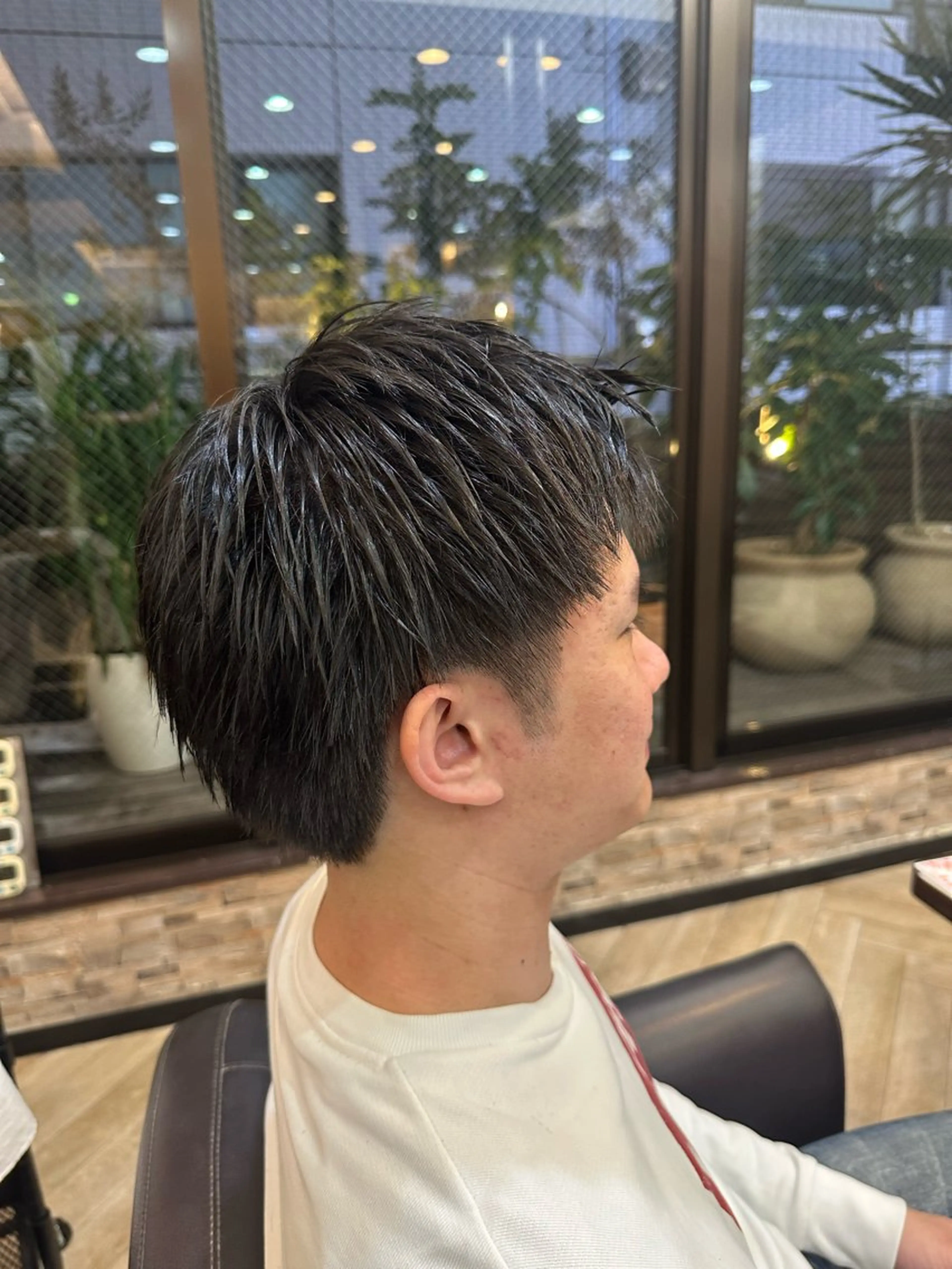 メンズ アップバング センターパート メンズ韓国風 韓国マッシュ マッシュウルフ 縮毛矯正&髪質改善/ きょうの🐺のヘアスタイル