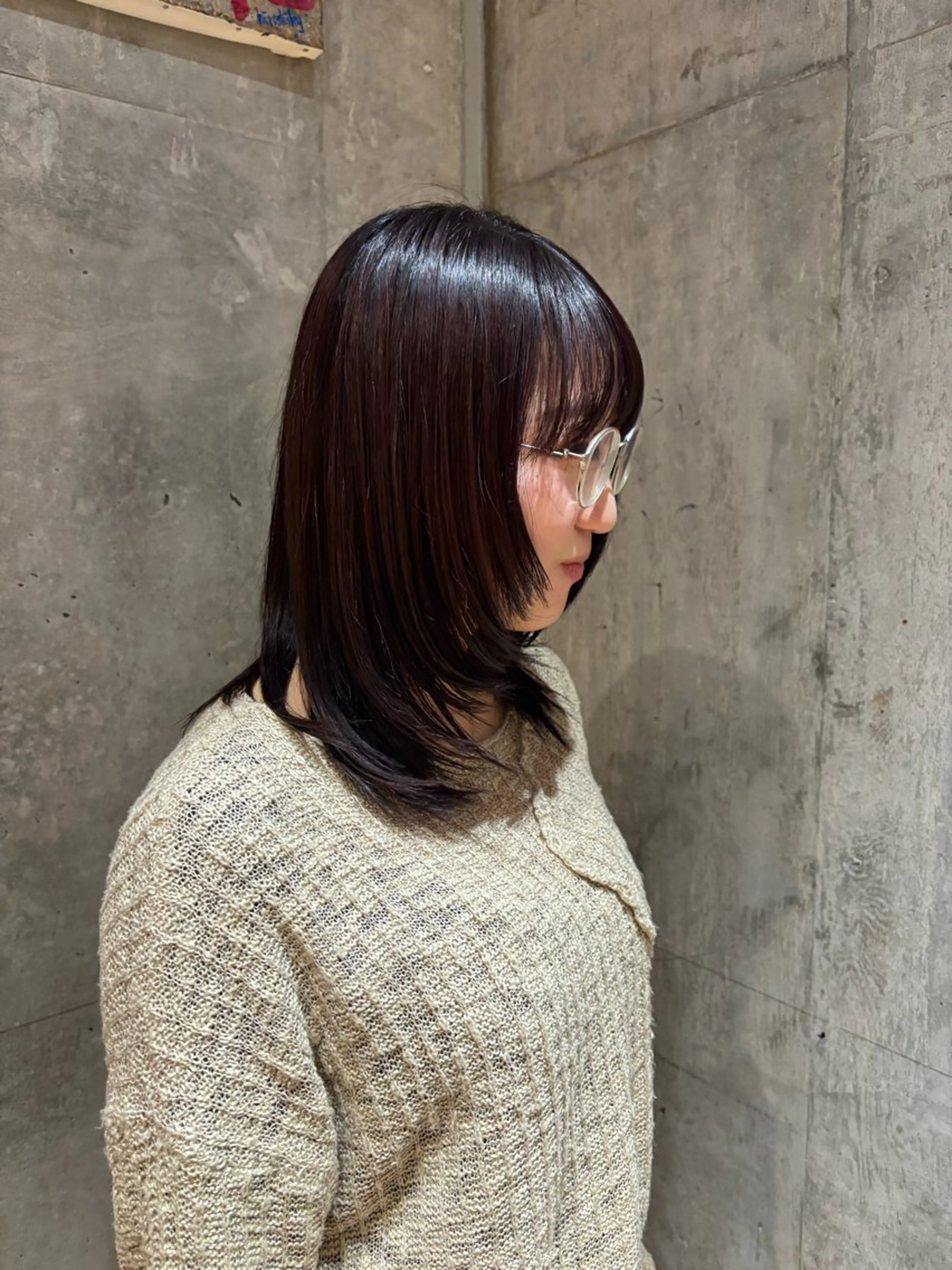 ミディアム カラー 黒髪 ☆ﾘｻ  カラー/ トリートメント☆のヘアスタイル