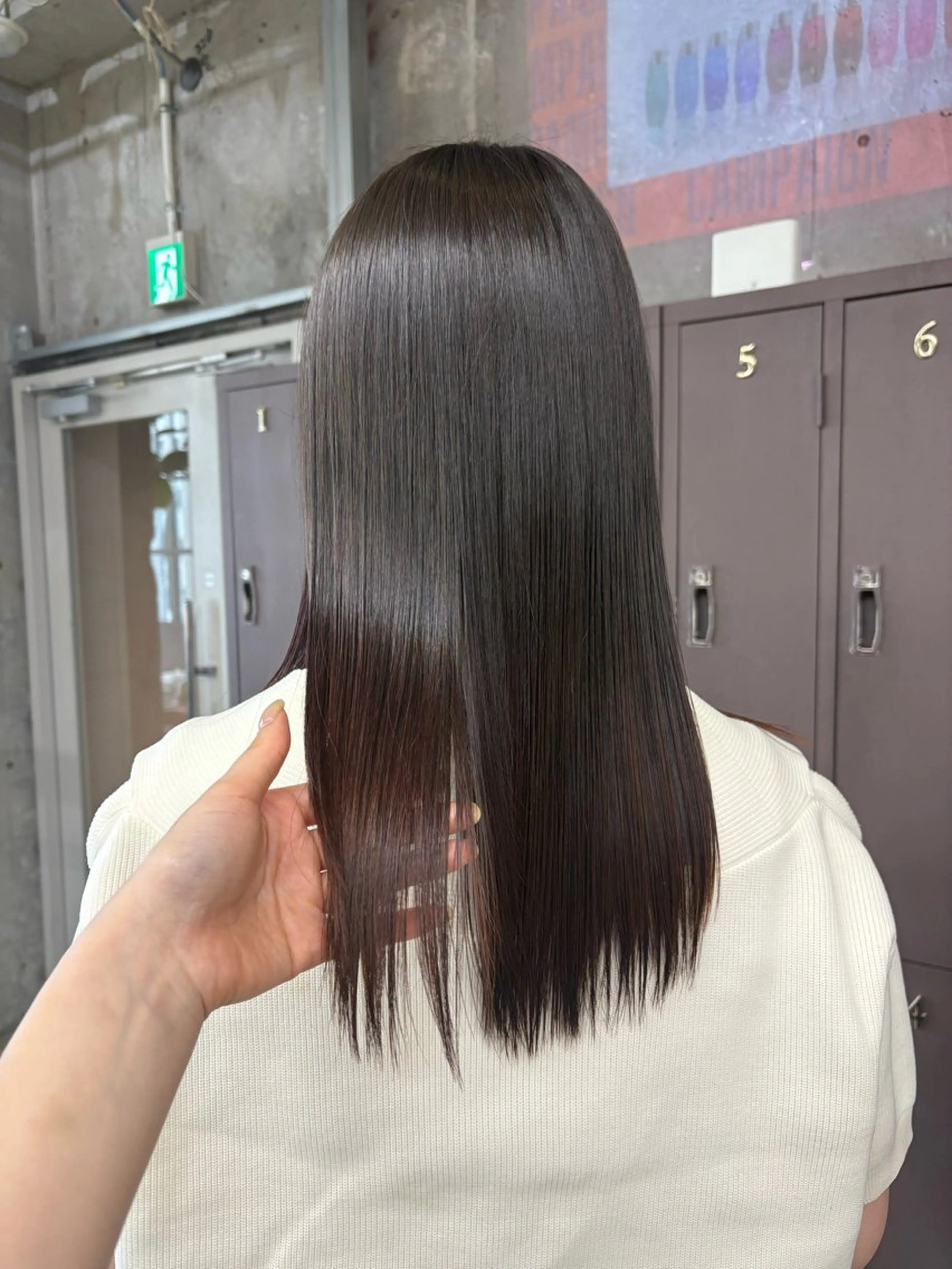 セミロング ヘアカラー 縮毛矯正 トリートメント 松井ゆら/ 酸性ストレート/暖色のヘアスタイル