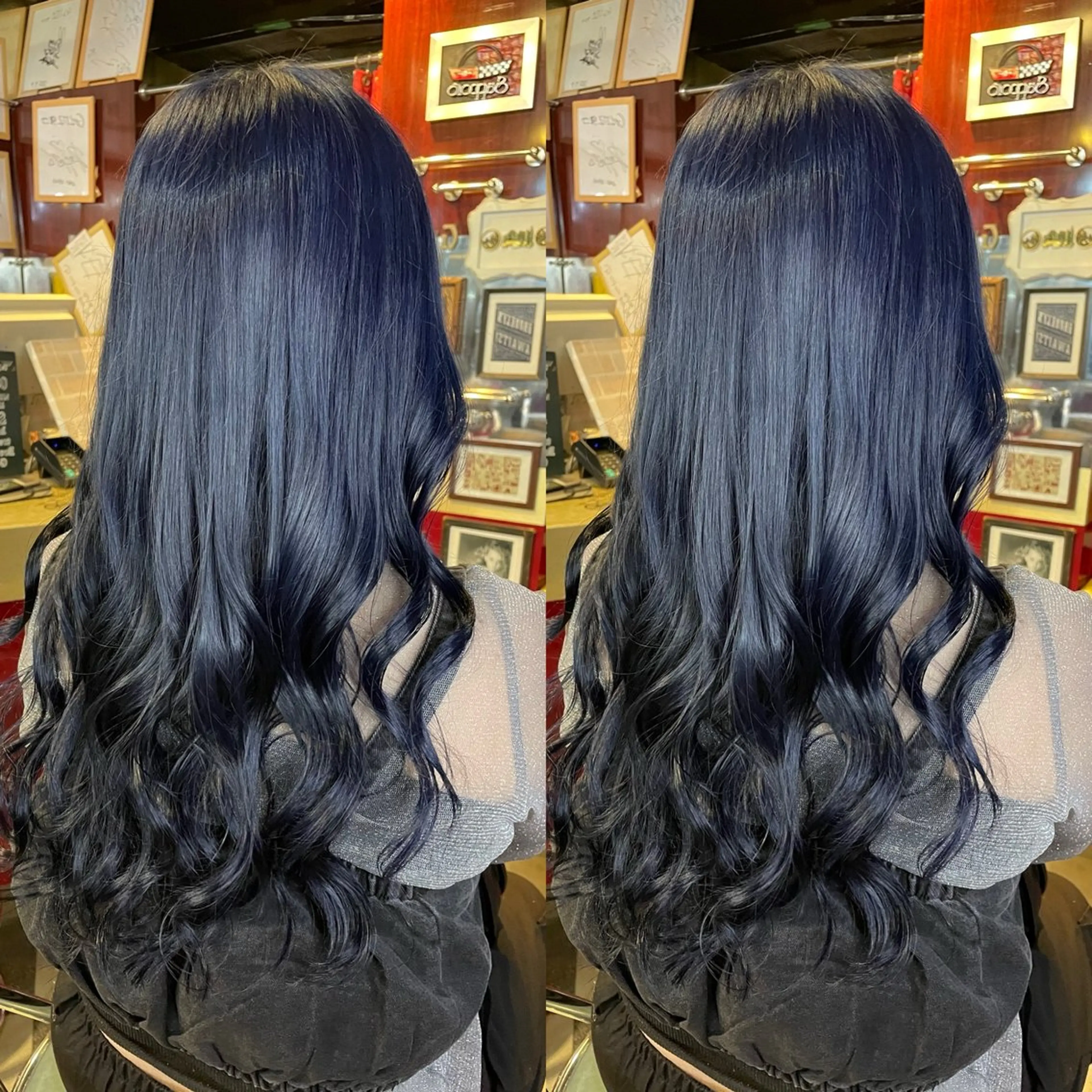 カラー 黒髪 ブルーカラー ブルーブラック ダブルカラー 👑派手髪/カット 👑ANRYのヘアスタイル