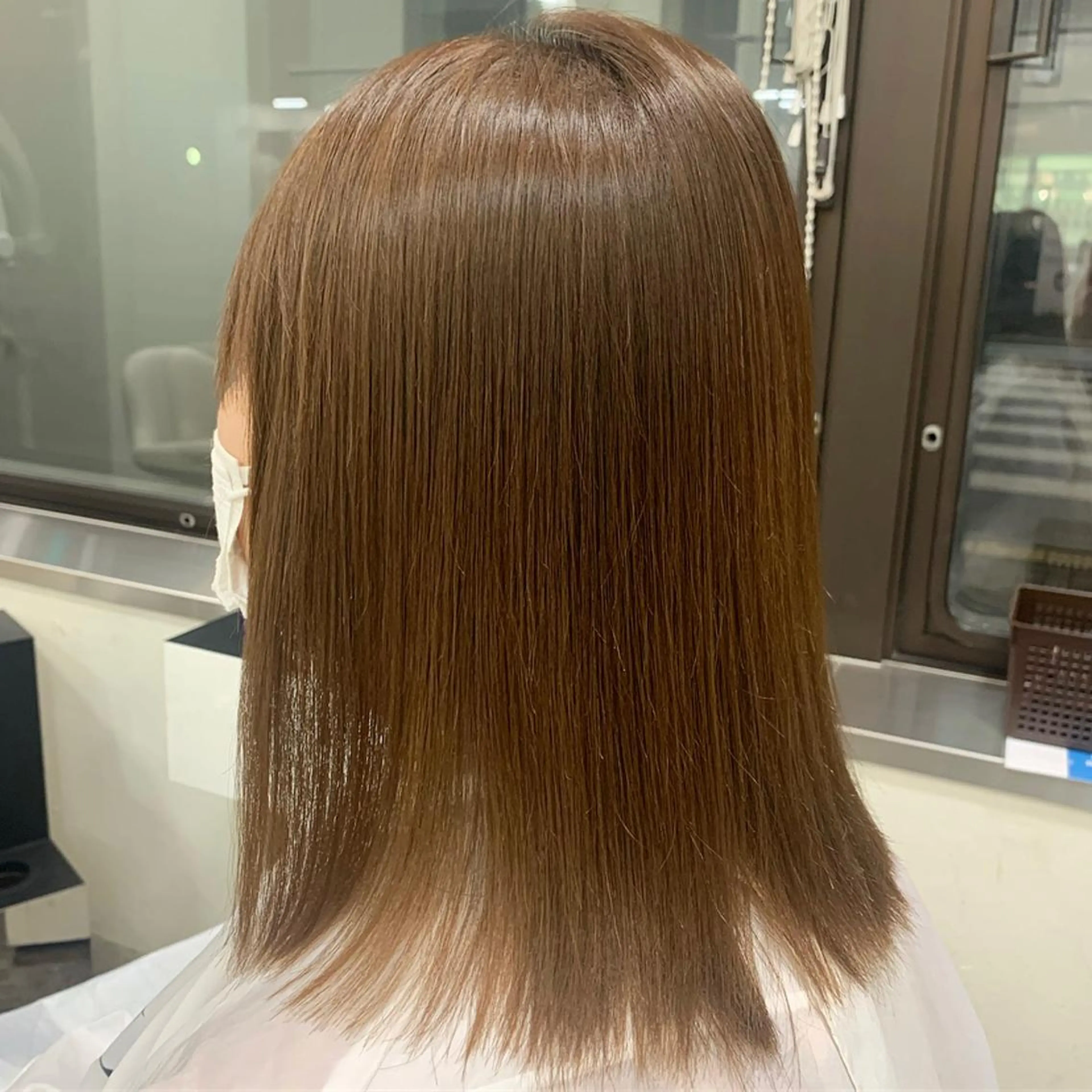 ミディアム パーマ 縮毛矯正 池本 梨奈のヘアスタイル