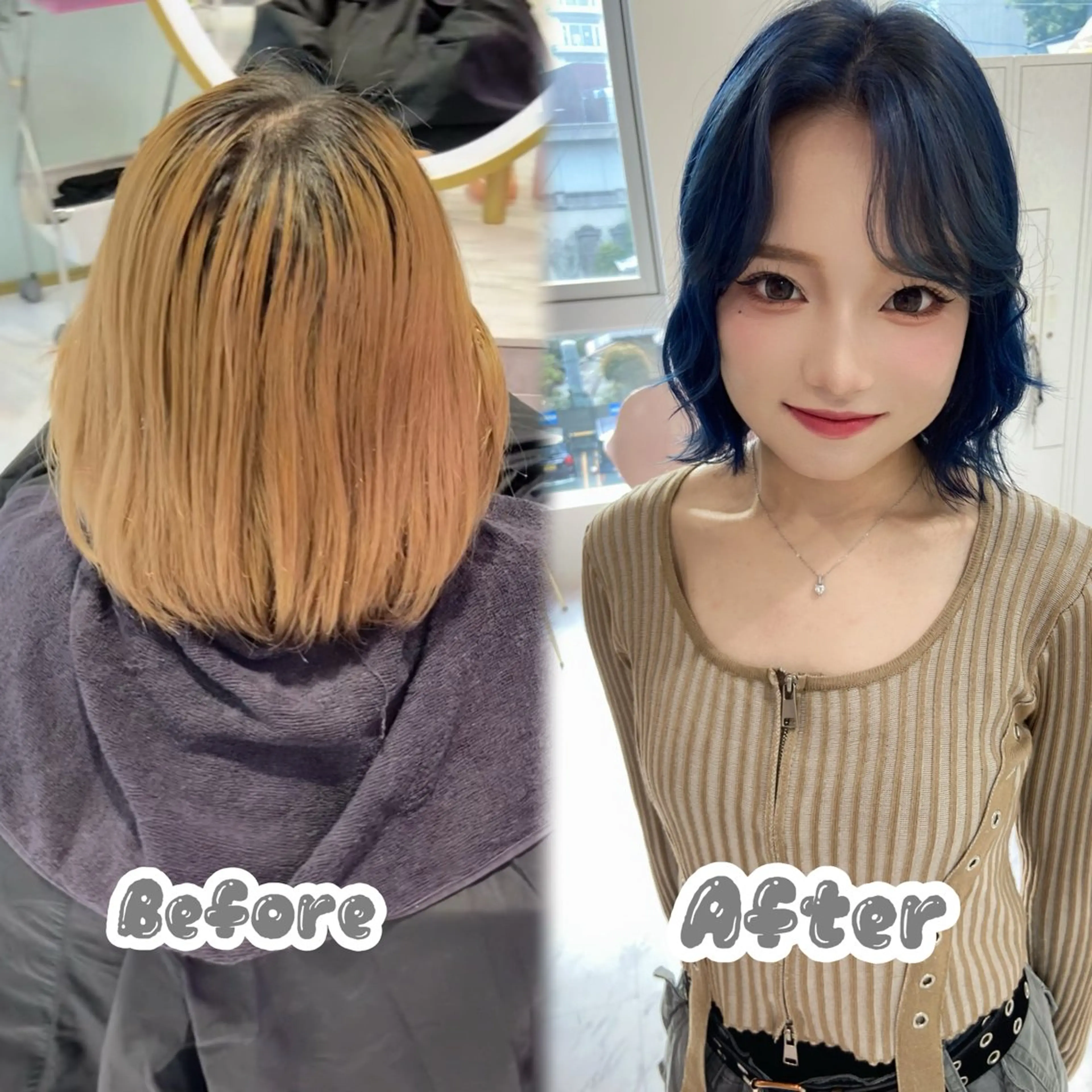 ショート カラー ブルーカラー ネイビーカラー カット ヘアカラー トリートメント 名駅/ハイトーン /Y2k/YUNAのヘアスタイル