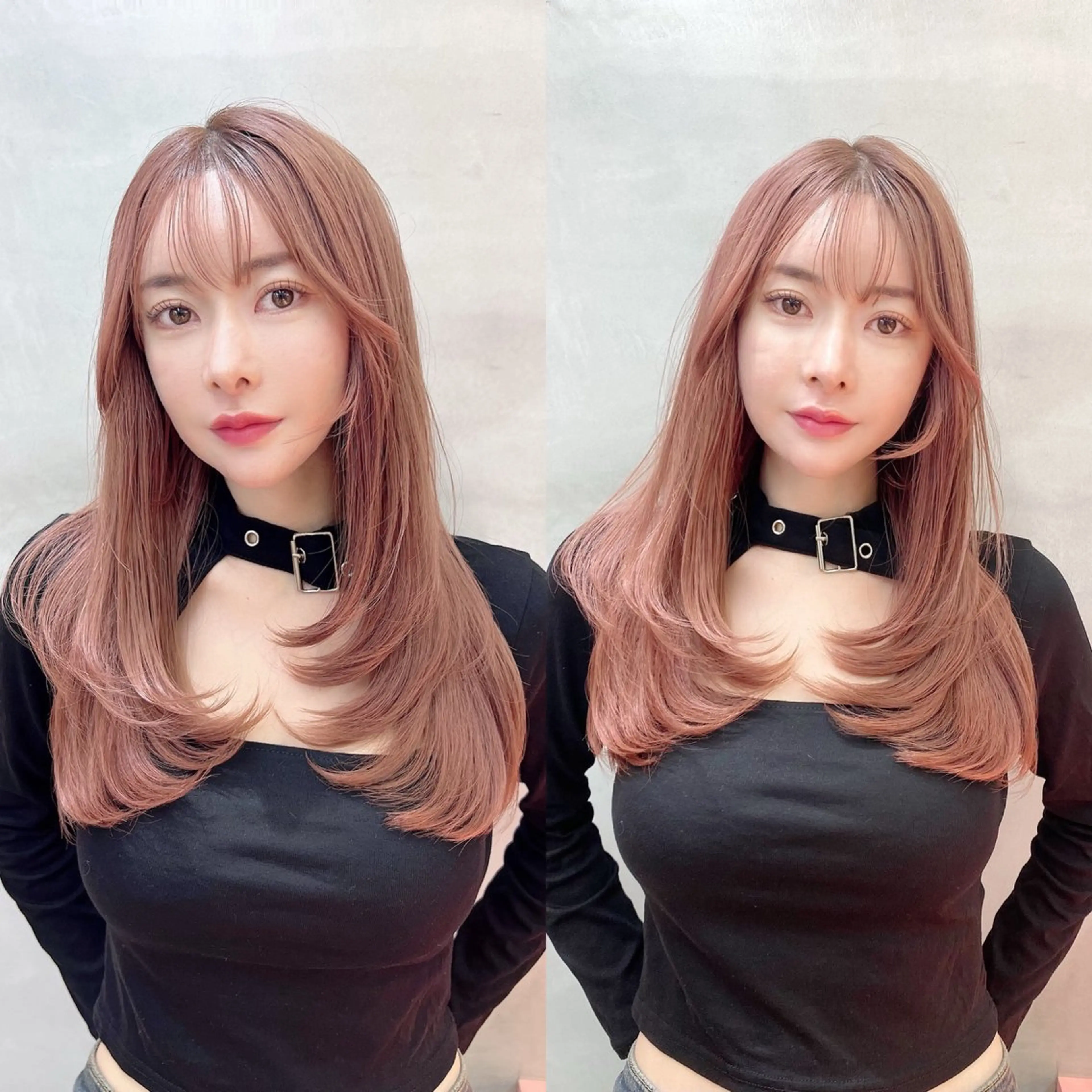 ミディアム カラー カット ヘアカラー トリートメント レイヤーカット /透明感カラー西田のヘアスタイル