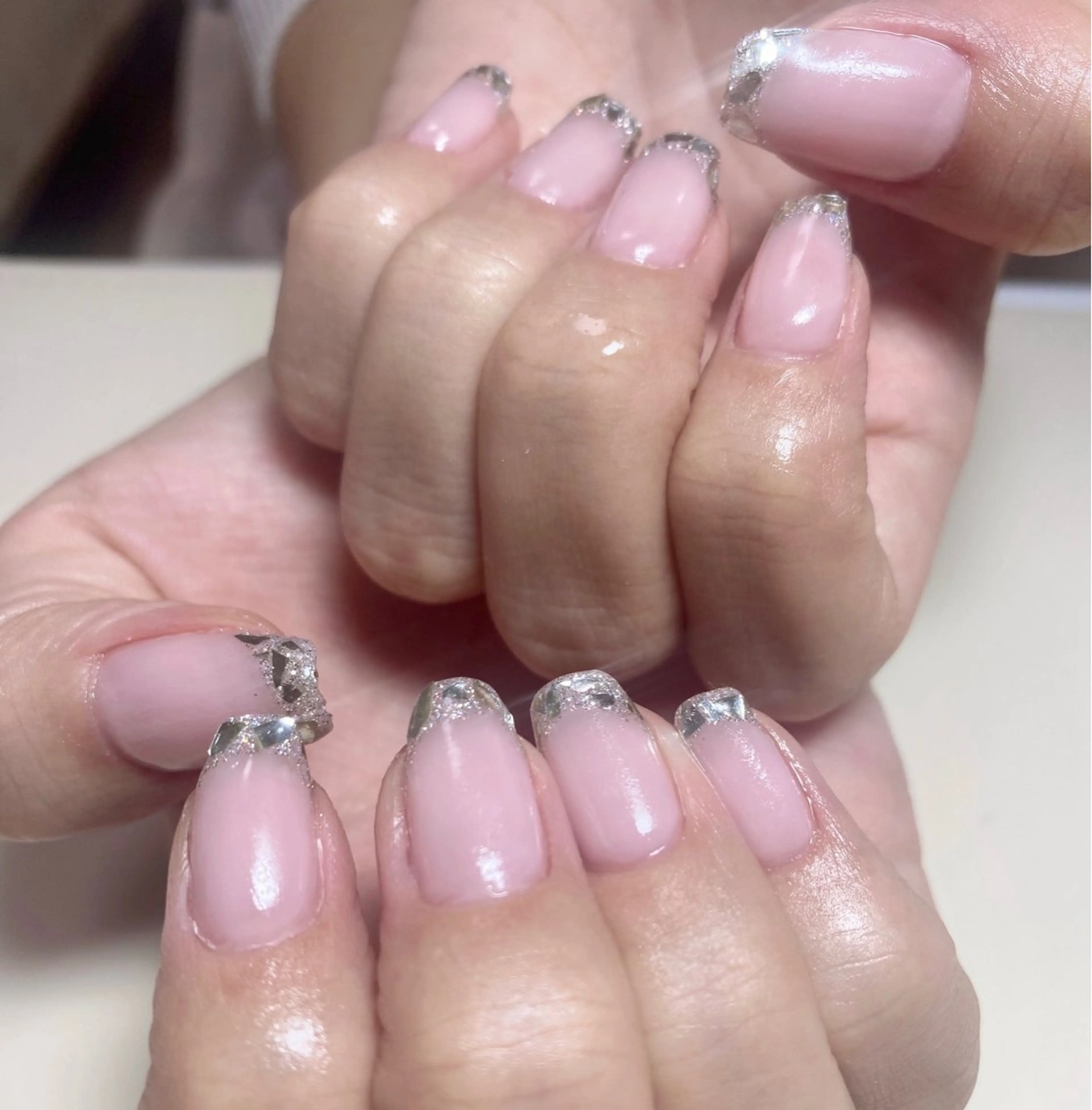 ネイル フレンチネイル ガラスフレンチ オフィスネイル Nail Salon K 🧸美爪育成のネイルデザイン