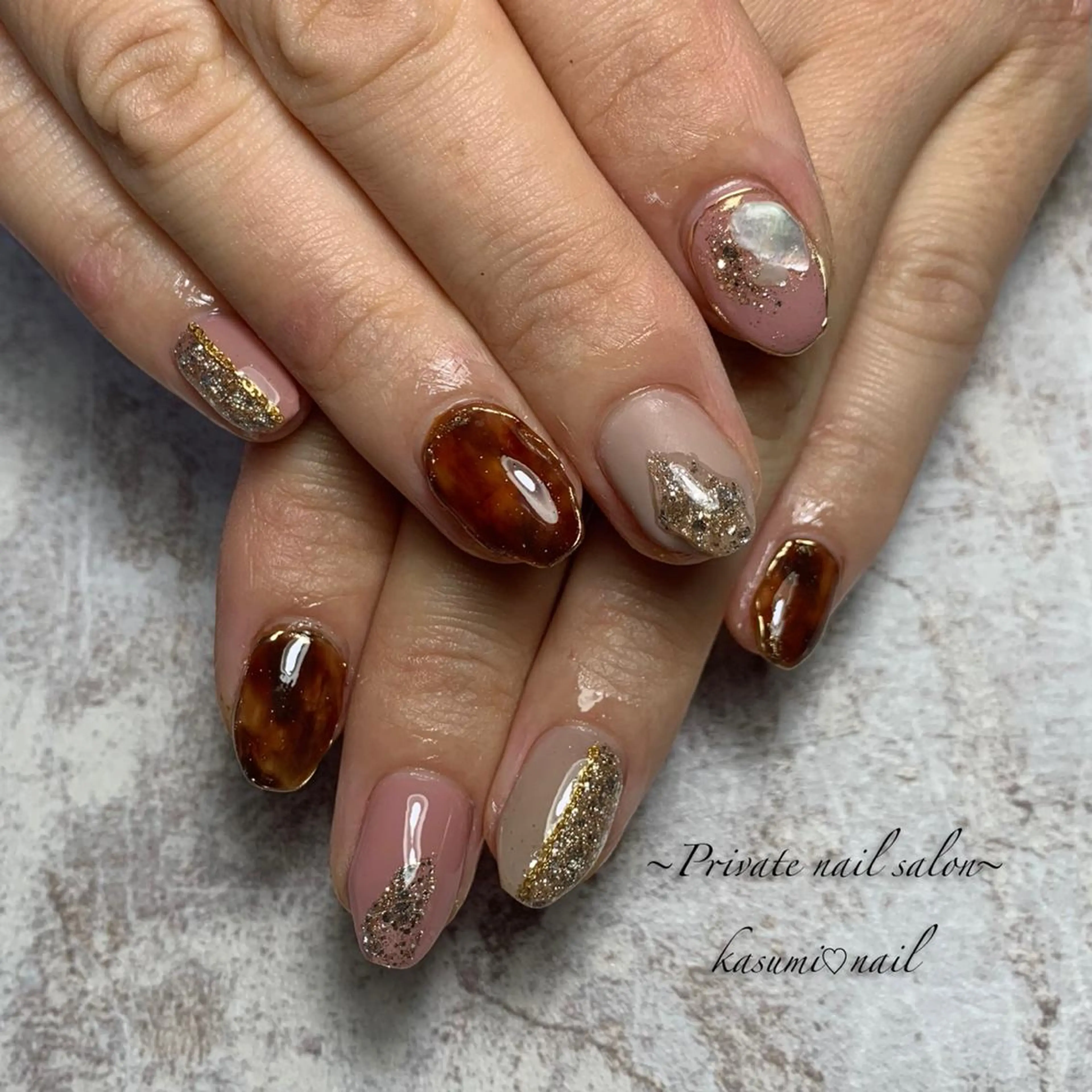 ネイル マグネットネイル ミラーネイル ニュアンスネイル 春ネイル KASUMI♡ Nailのネイルデザイン