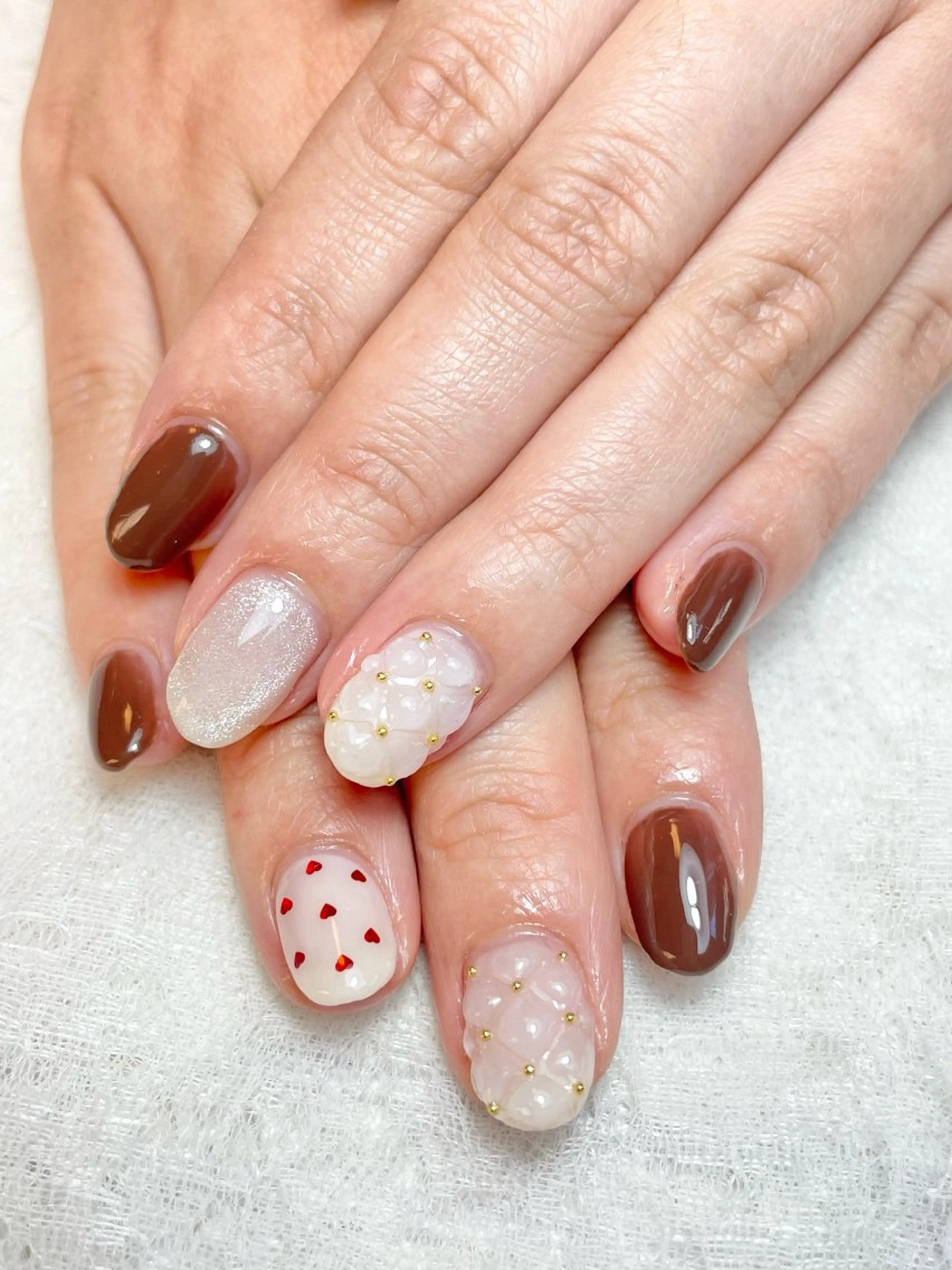 ネイル バレンタイン ハンドネイル nail salon Libertyのネイルデザイン