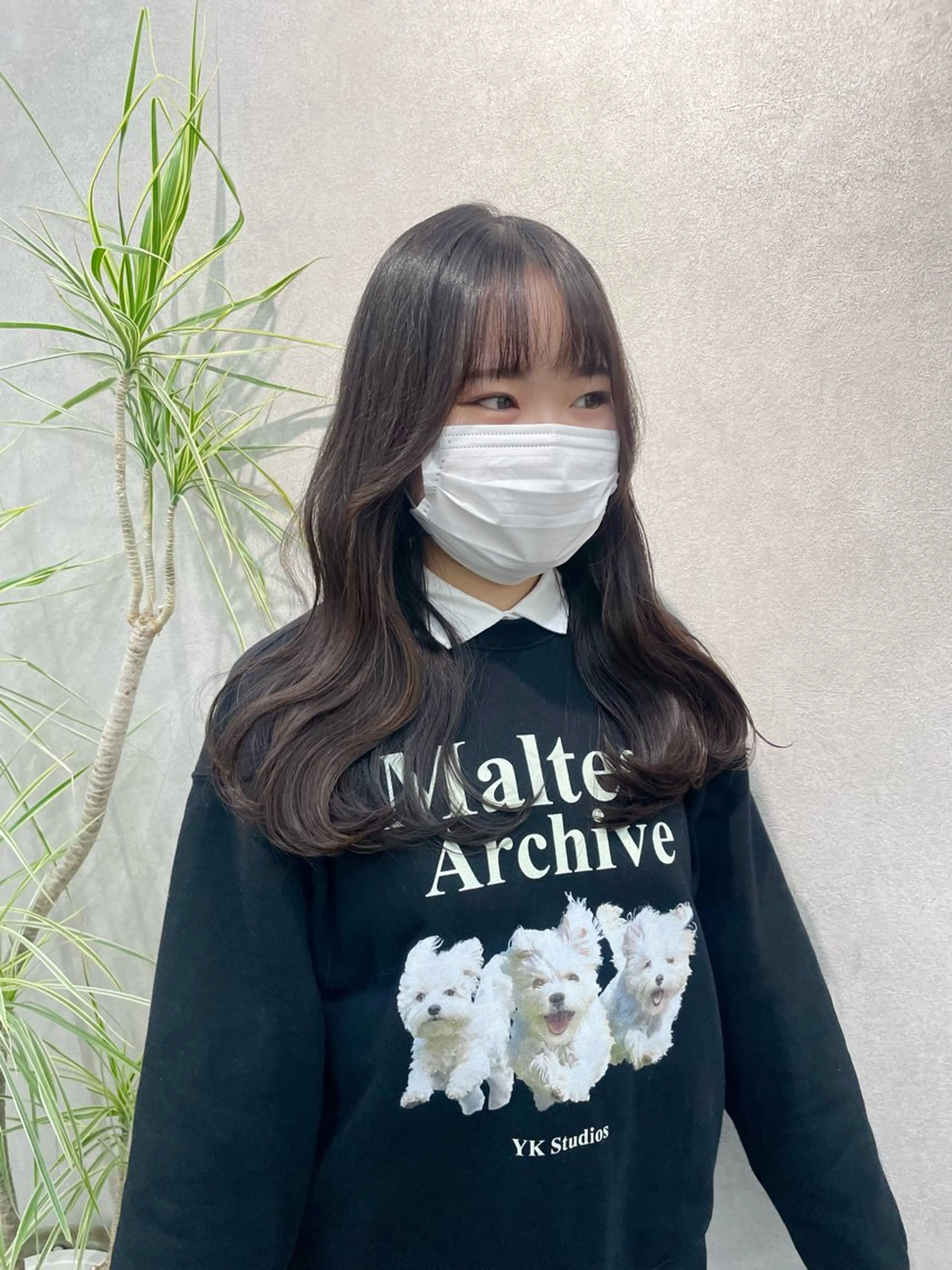 セミロング カラー いなみね はるきのヘアスタイル