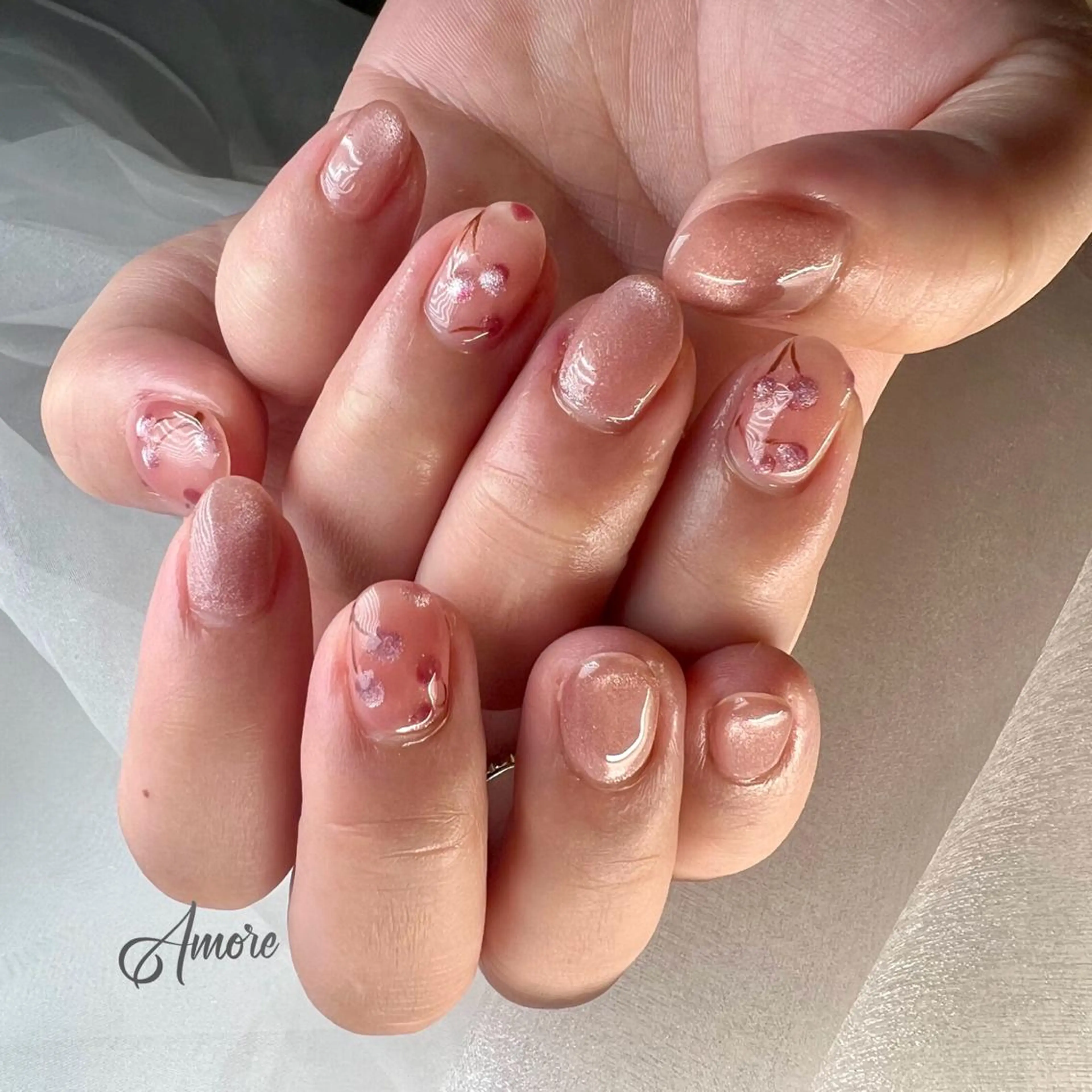 ネイル ジェルネイル 韓国ネイル ミラーネイル オフィスネイル パラジェル You kyehwaのネイルデザイン