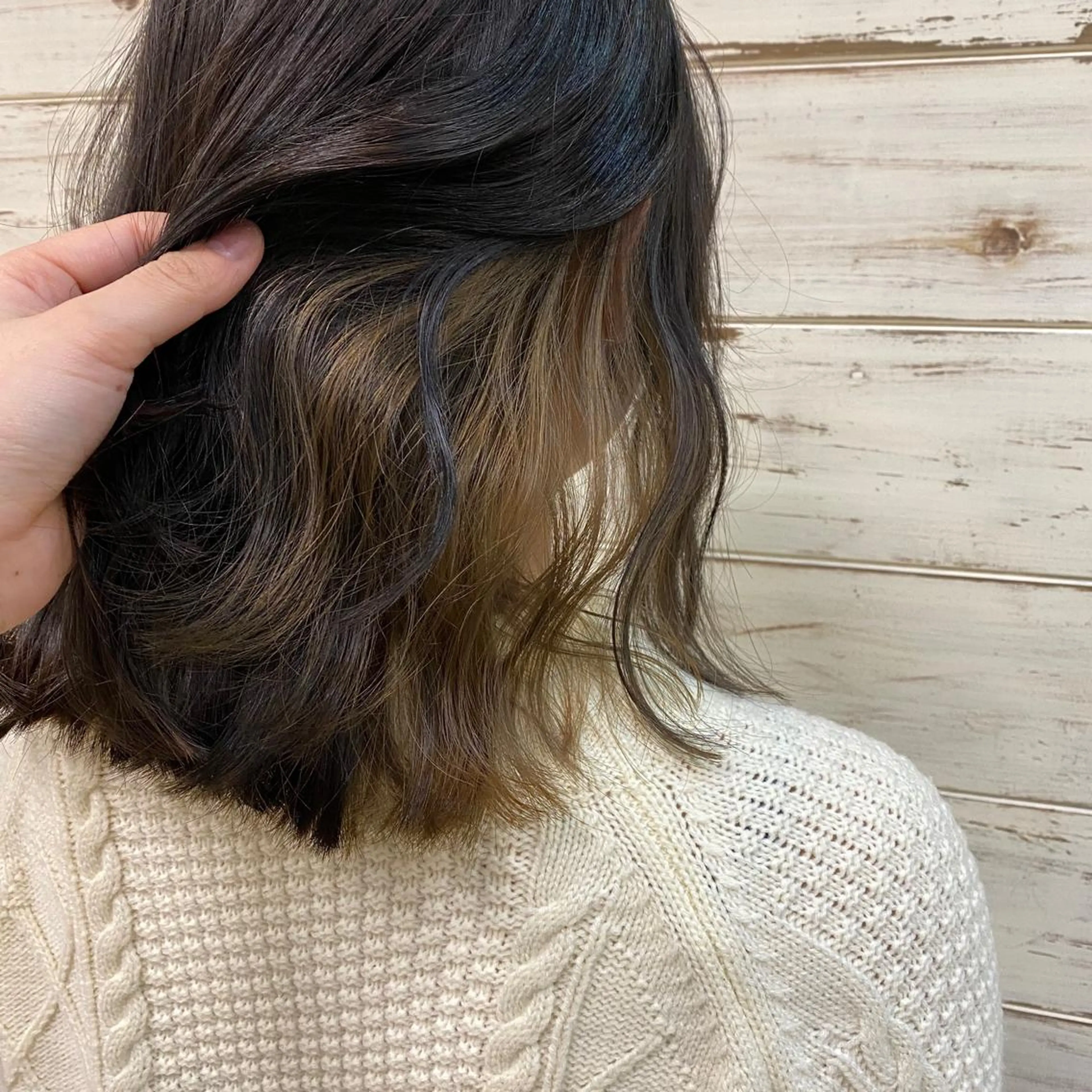 ミディアム カラー ベージュカラー インナーカラー ミルクティーベージュ ｲﾁｶﾜ ﾐｵ/ minim hairのヘアスタイル