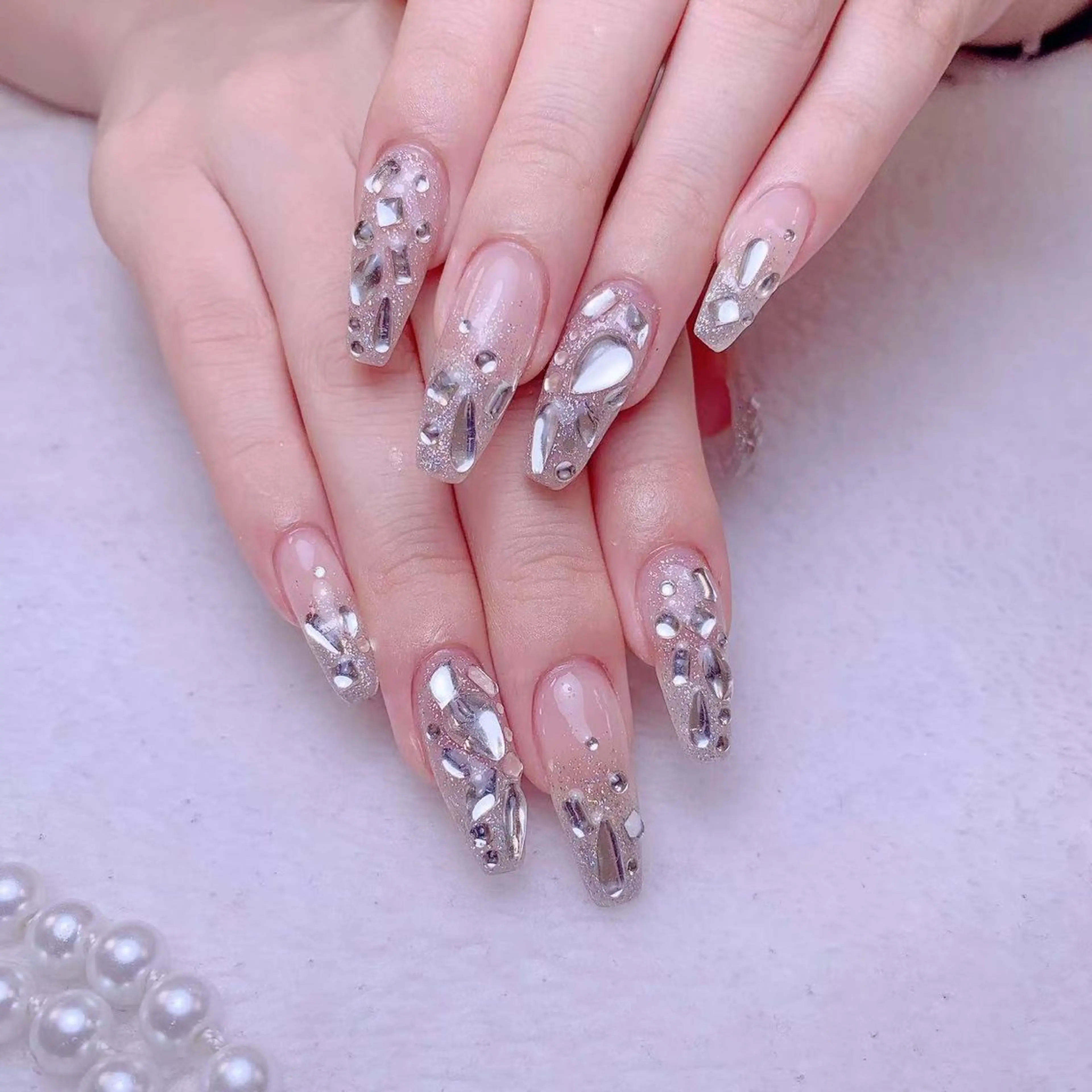 ネイル 長さ出し ネイルチップ Amina nail salonのネイルデザイン