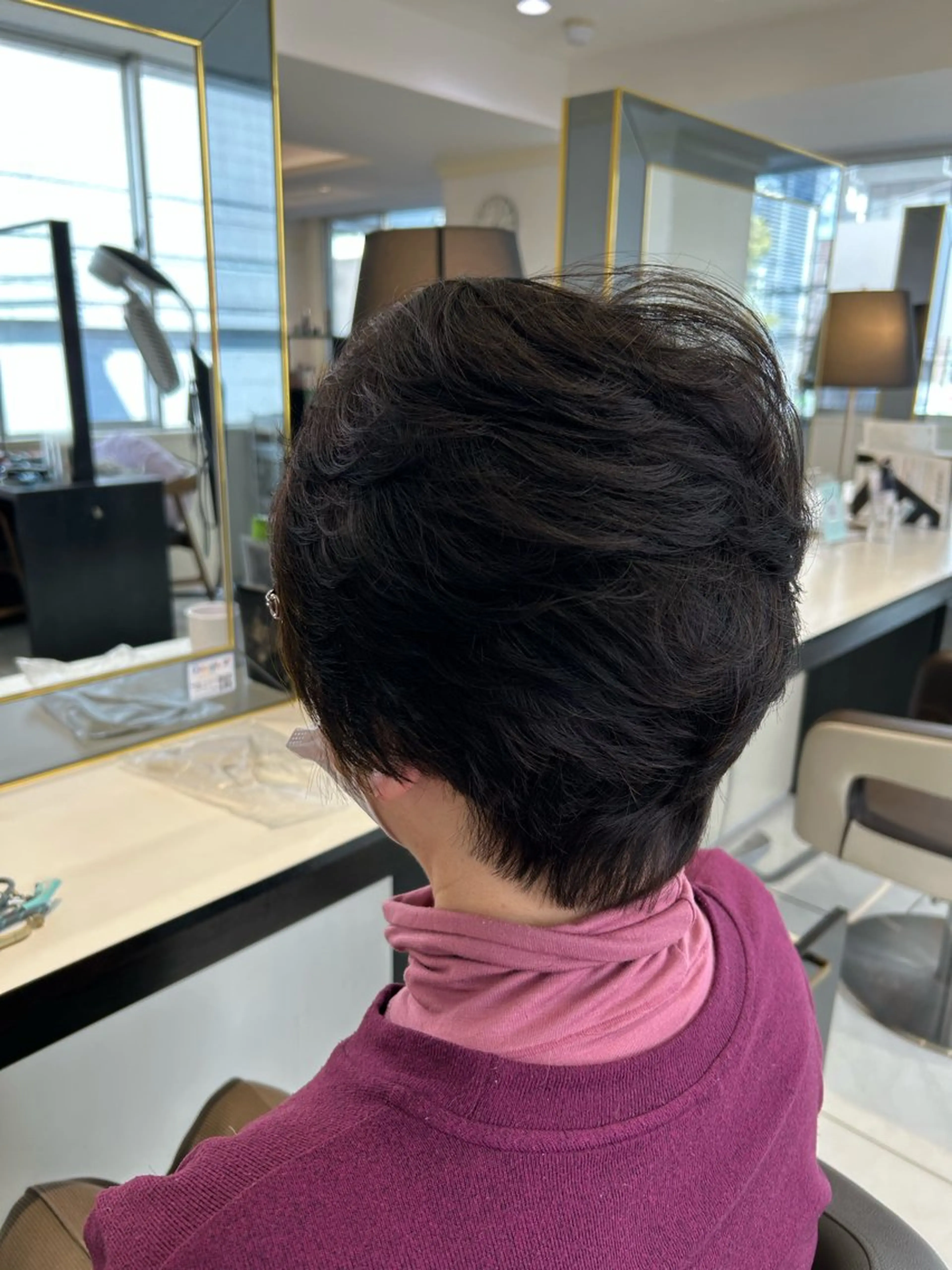 ショート カラー パーマ ショートヘア トリートメント エアウェーブ 小田切 栄司のヘアスタイル