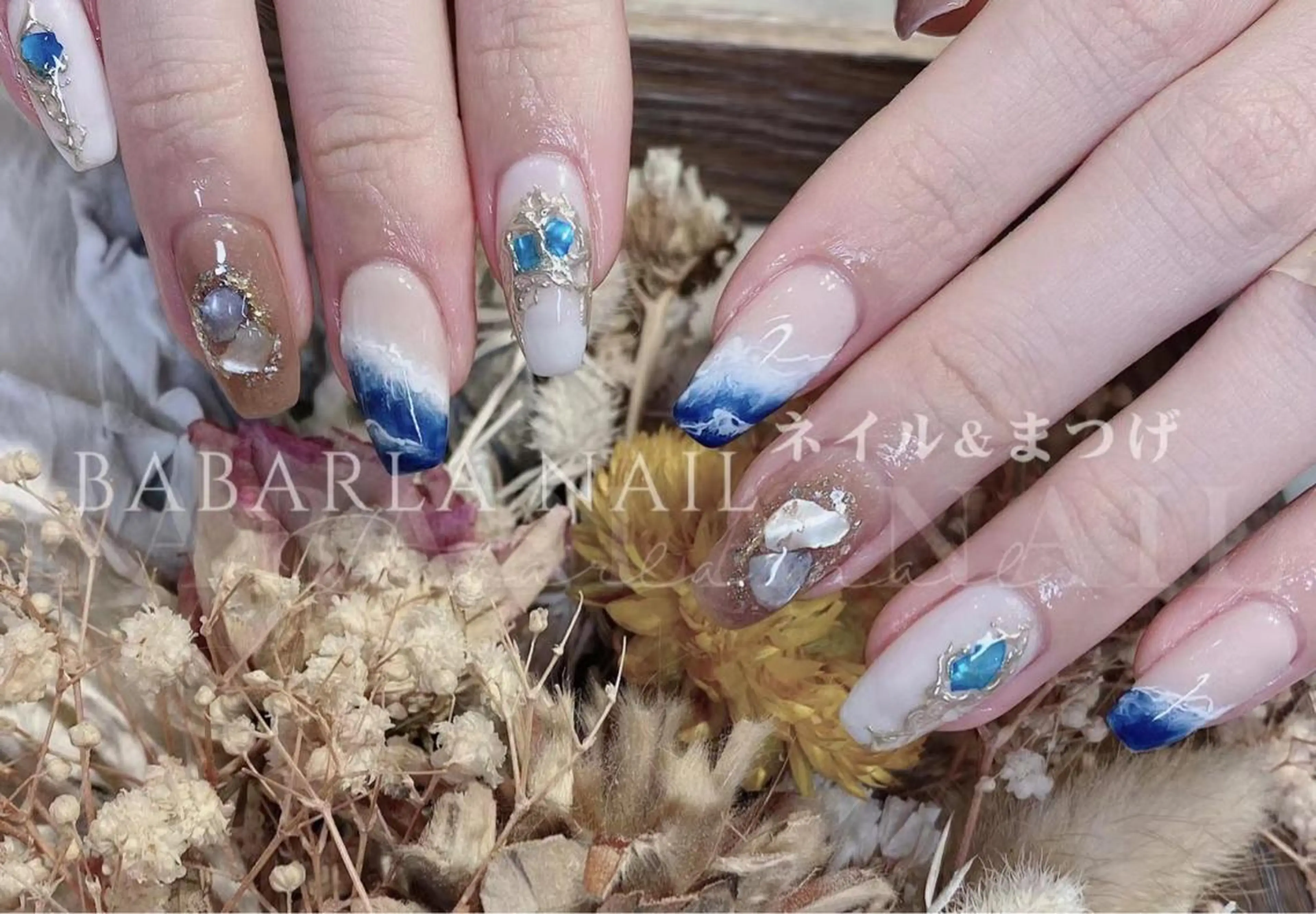 ネイル ブルー Babarla nailのネイルデザイン