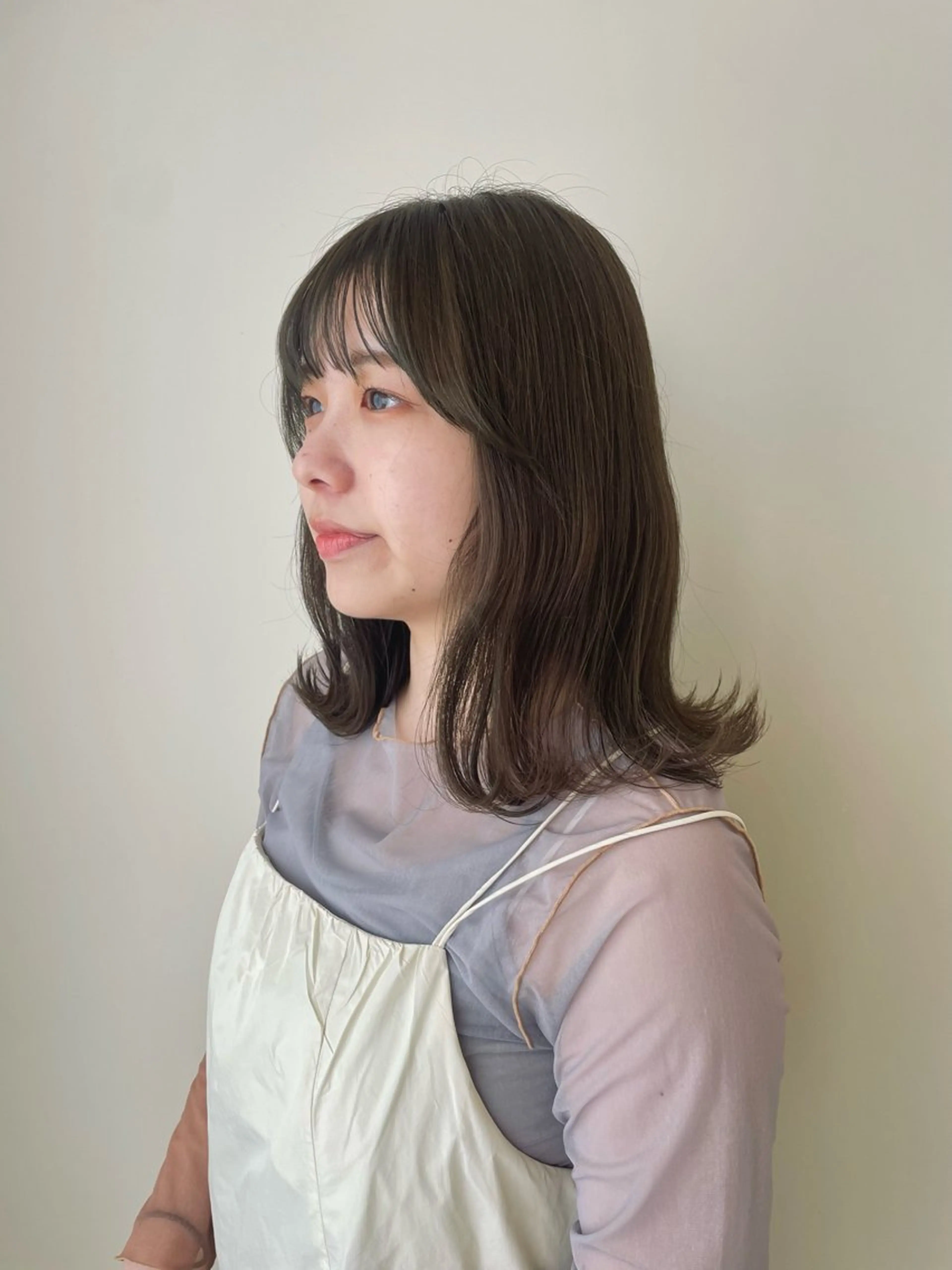 ミディアム カラー ベージュカラー オリーブベージュ ヘアカラー トリートメント 矢場町/酸性ストレー ト/髪質改善/リオのヘアスタイル