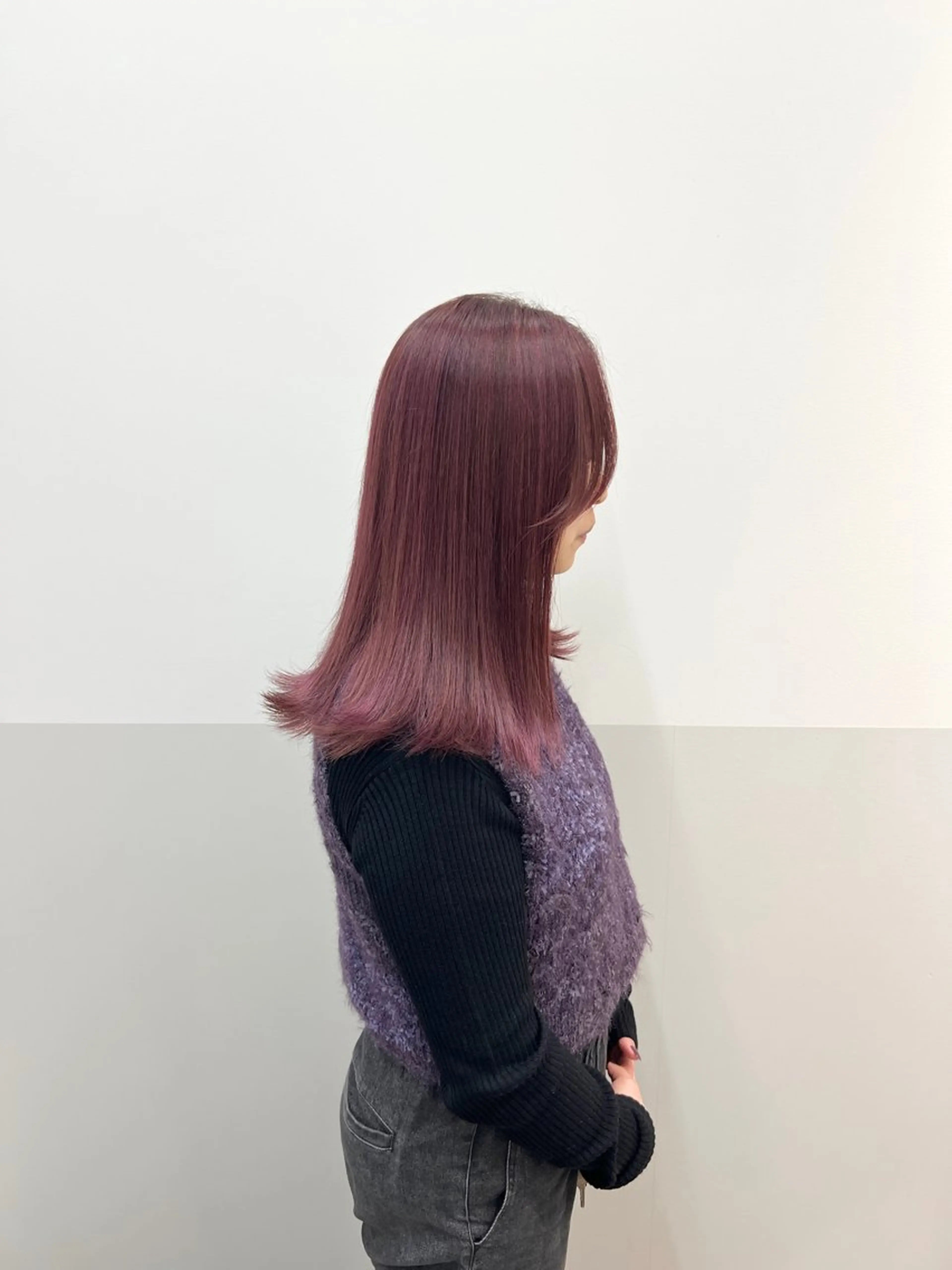 ミディアム カラー ヘアアレンジ ハイライトカラー ピンクカラー ハイライト カット ヘアカラー SALOWIN川崎所属・似合わせレイヤー/ 美髪縮毛矯正/ミナエのヘアスタイル