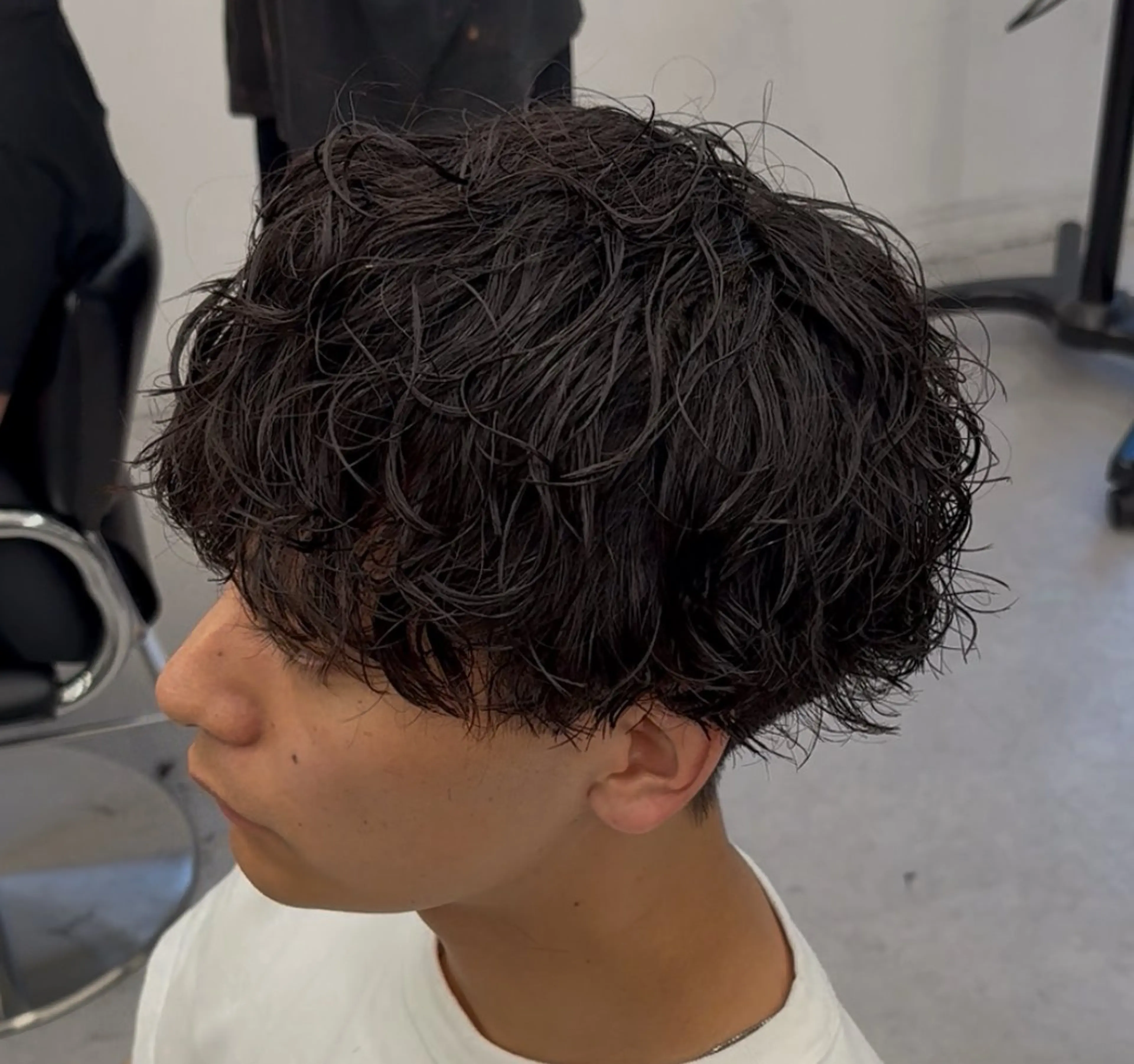 パーマ メンズ カット パーマ トリートメント 💋ホワイトメッシュ /パーマ/メンズ💋のヘアスタイル