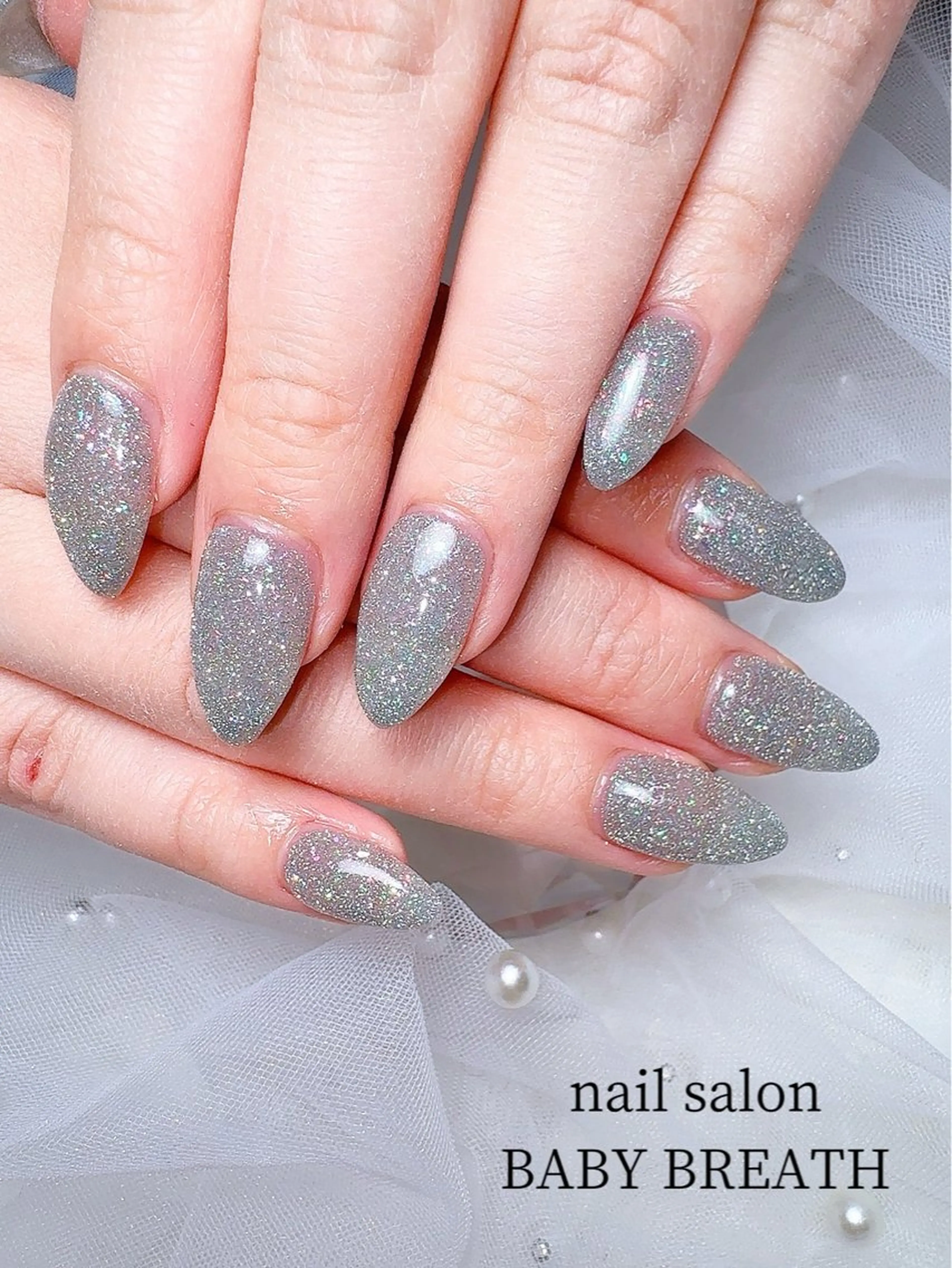 ネイル アートネイル フラッシュネイル フットネイル グラデーション ラメ(グリッター) ハンドネイル BABY  BREATH所属・y natsumiのネイルデザイン