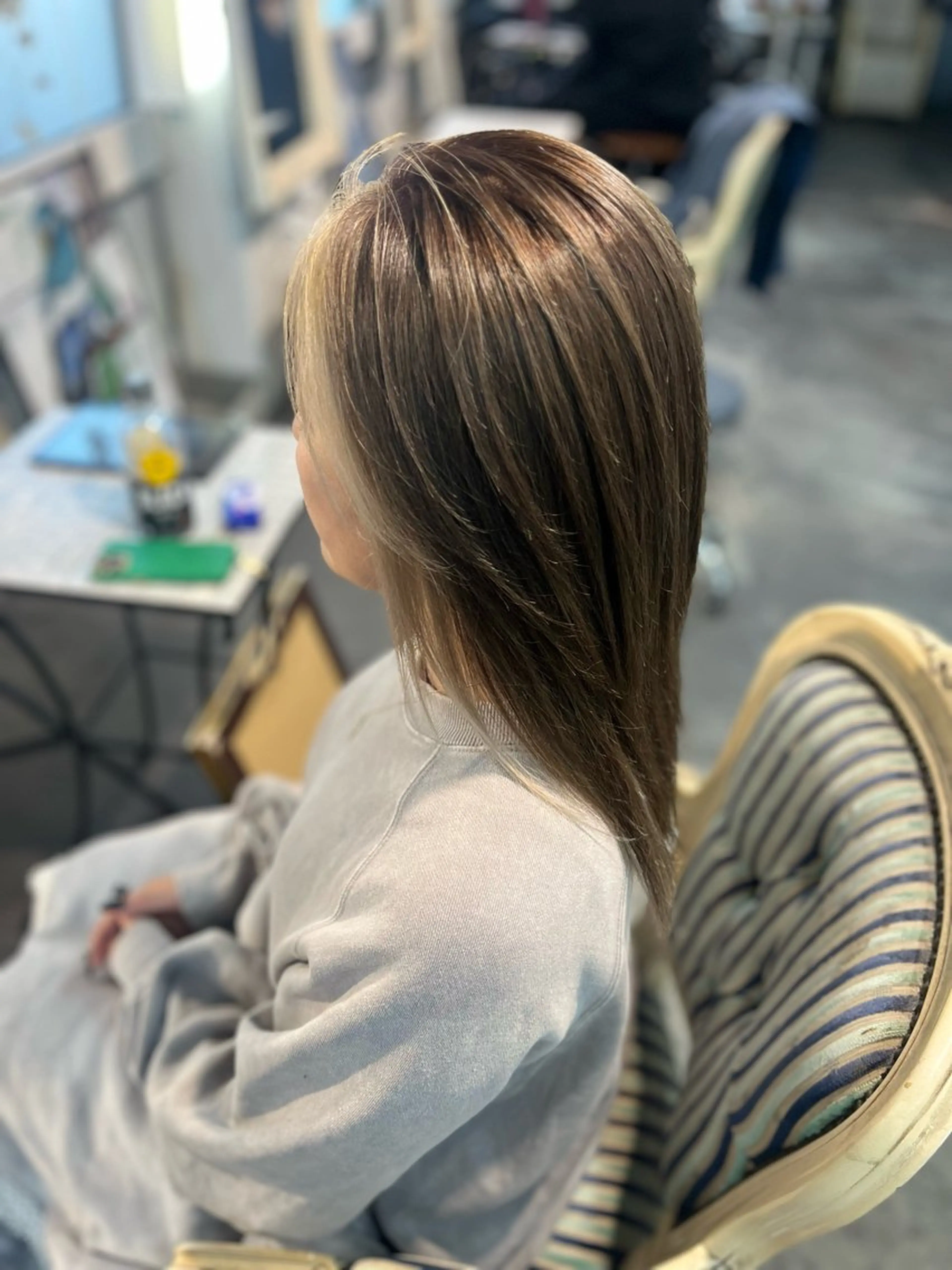 セミロング カラー ヘアカラー トリートメント Mariana雛/ 西大分/ハイライトのヘアスタイル