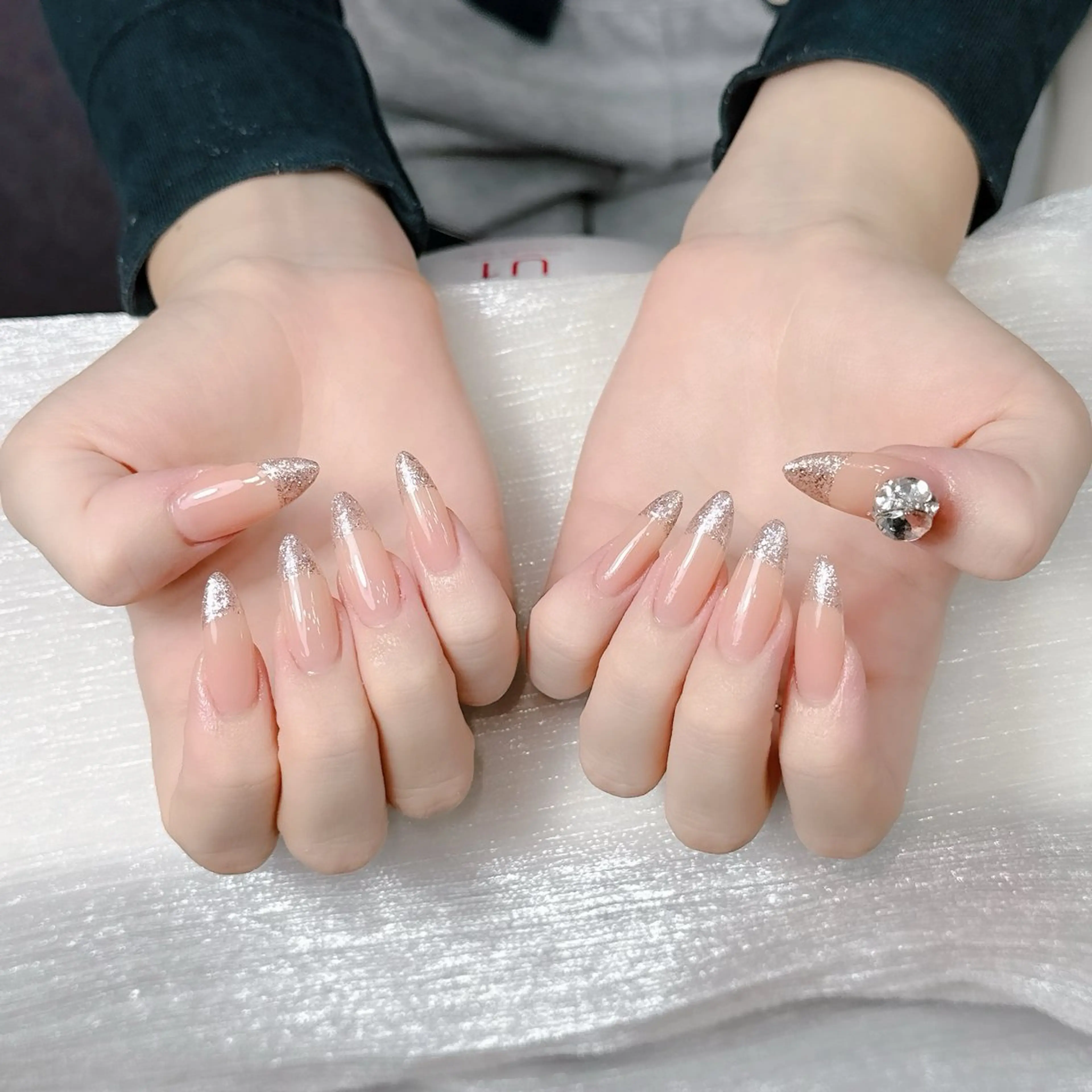 ネイル 長さ出し フレンチネイル 韓国ネイル レース マグネットネイル ハンドネイル nami ナミのネイルデザイン