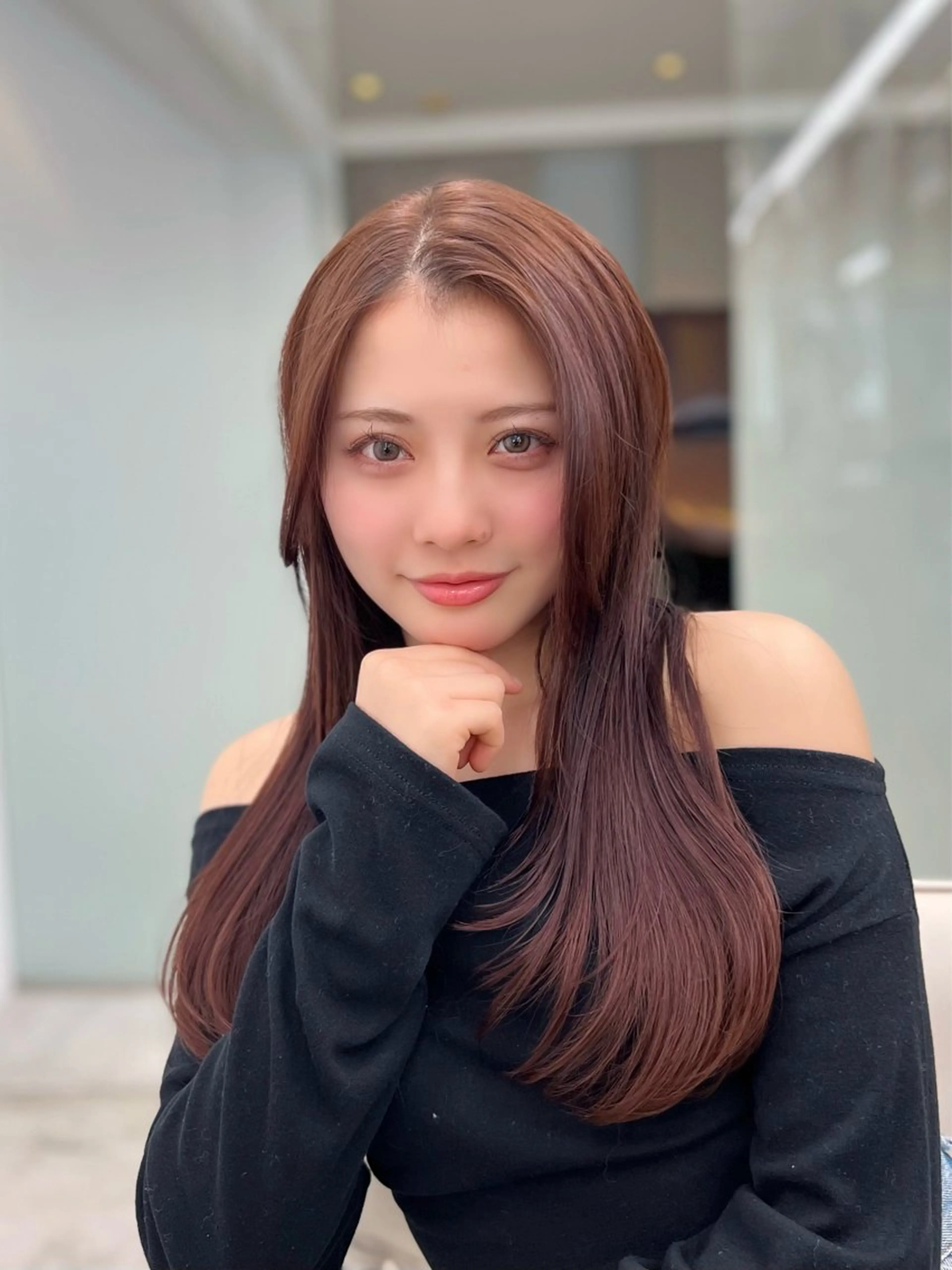 ロング カラー ブラウンカラー ピンクカラー ピンクブラウン カット ヘアカラー トリートメント レイヤー/髪質改善 DAISUKEのヘアスタイル