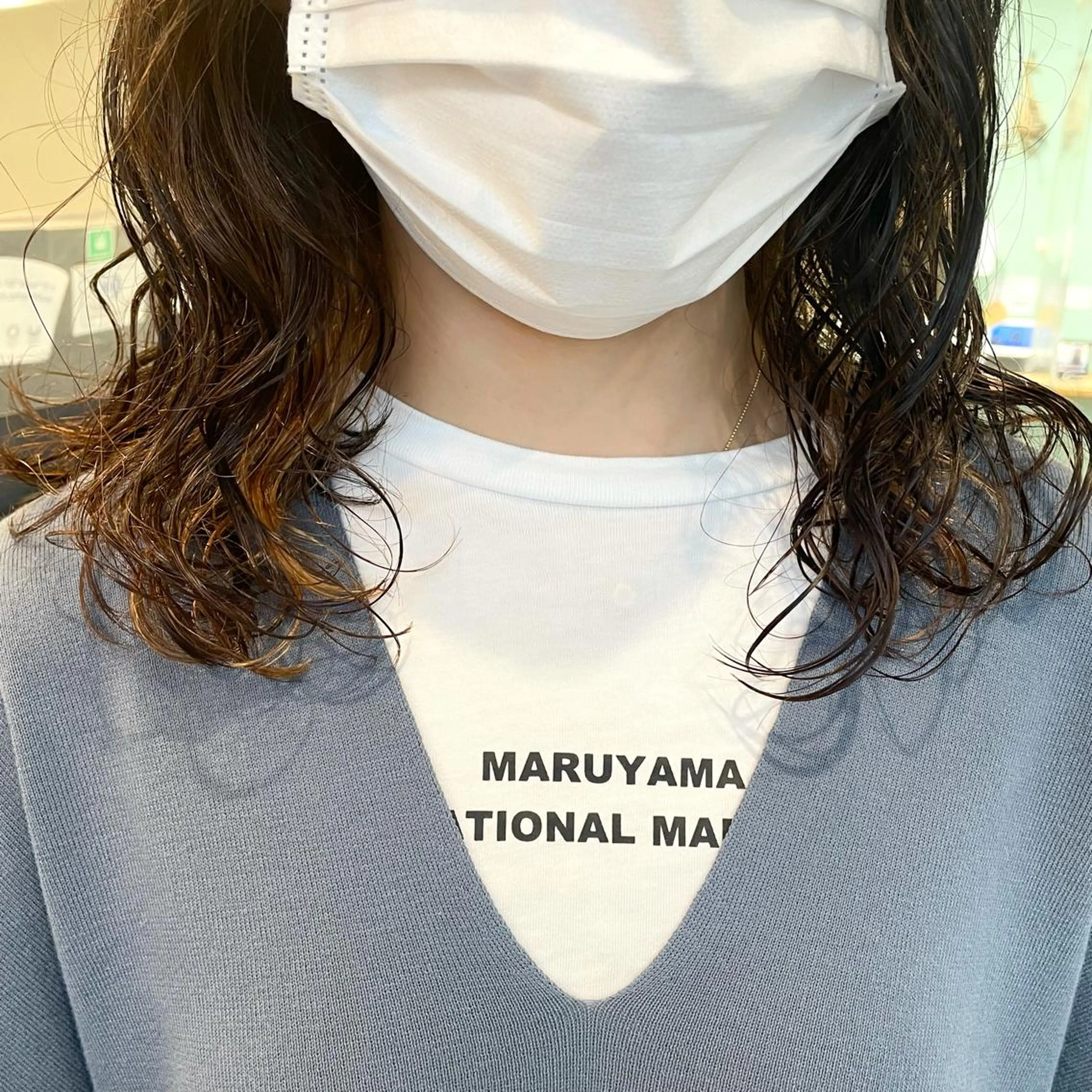 ミディアム パーマ スナコザワ レナのヘアスタイル