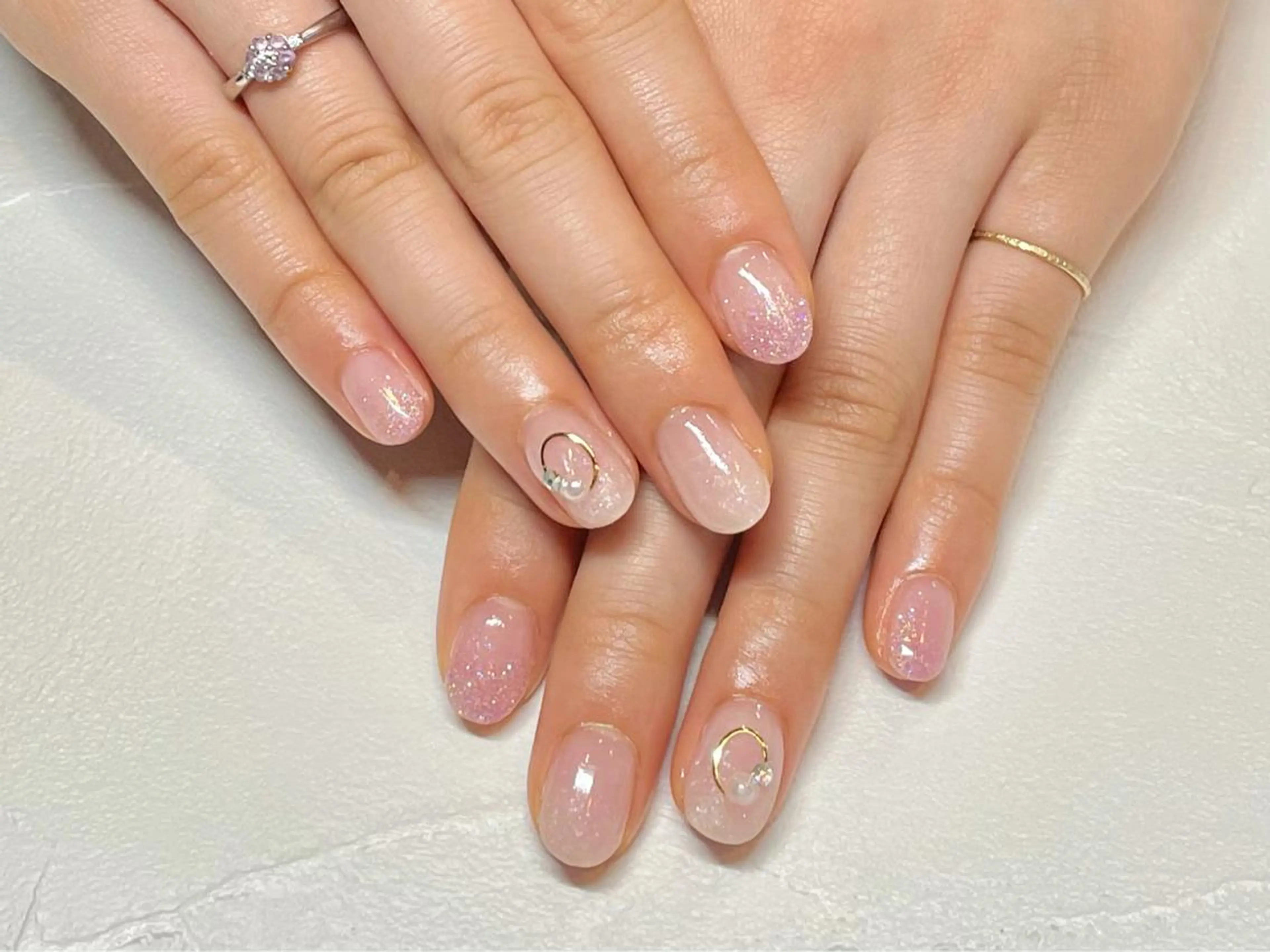 ネイル グラデーション ラメ(グリッター) ラメグラデーション ささき れいなのネイルデザイン