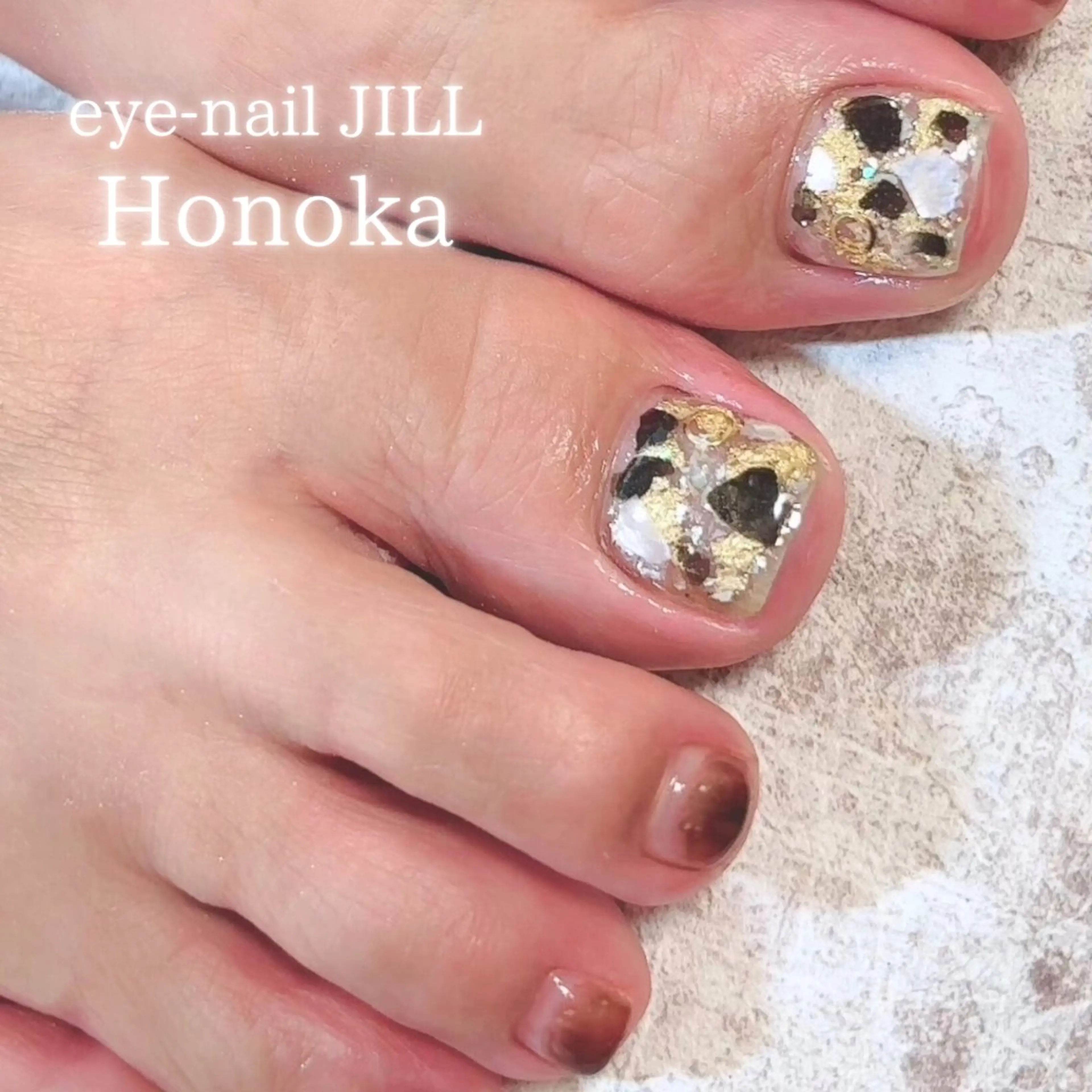ネイル ブラウン ニュアンスネイル ハンドネイル JILL Honokaのネイルデザイン