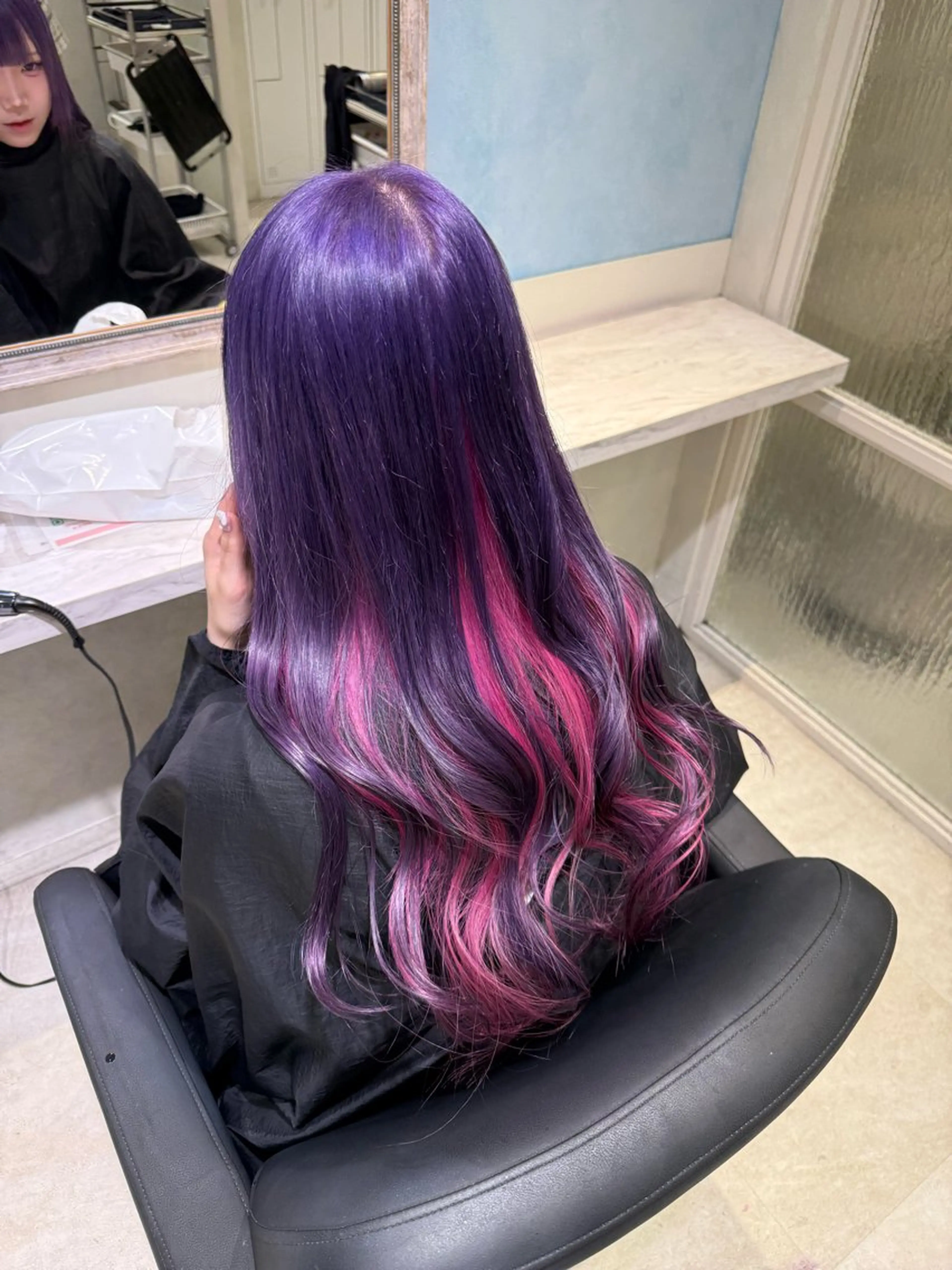 ロング カラー アッシュ ベージュカラー ブリーチ ブルーカラー 透明感カラー ヘアカラー ハイトーン/ブリーチ 💙みずき💙のヘアスタイル